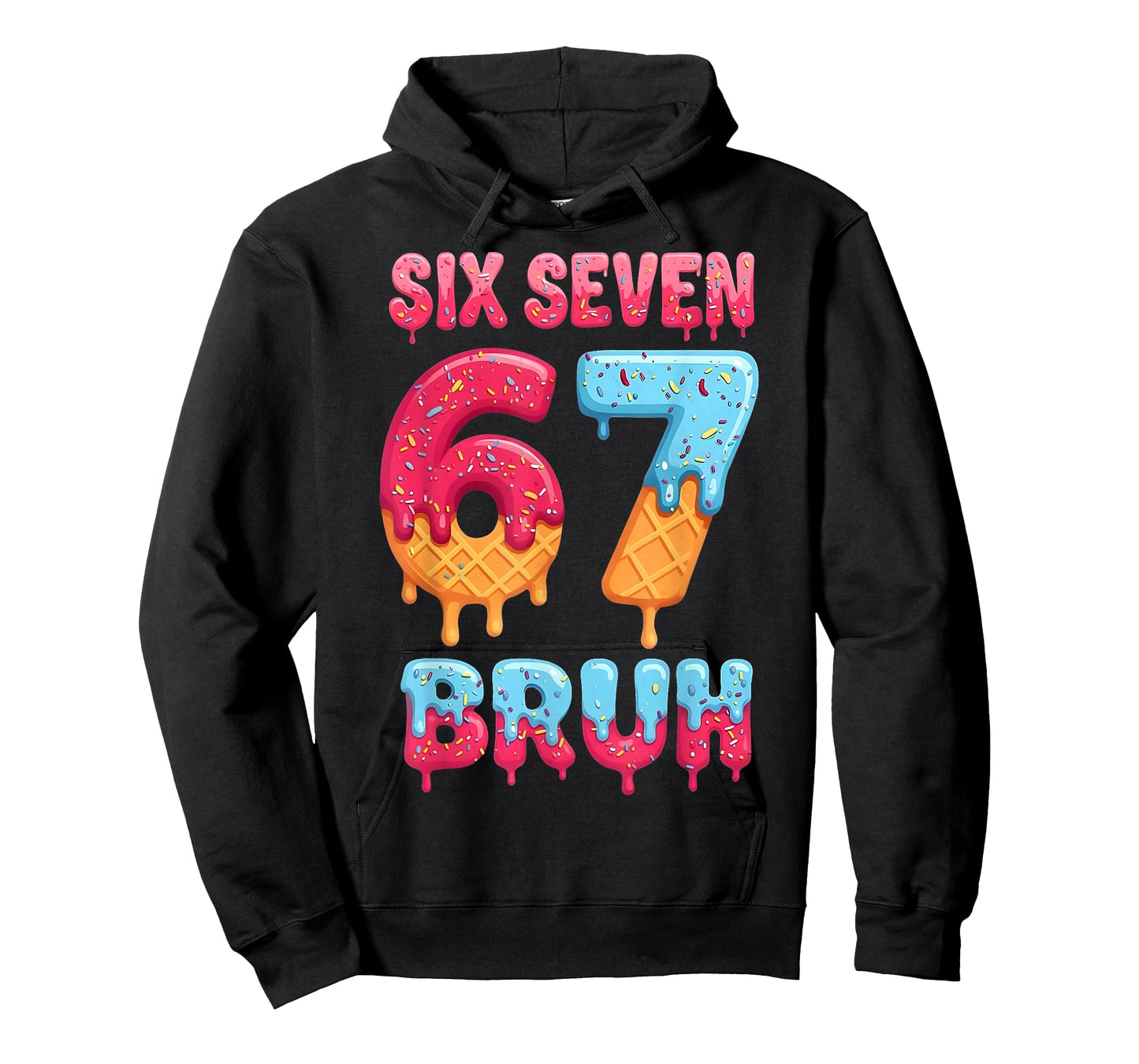 Six Seven Bruh 67 Ice Cream Drip Baseball for Men Women Kids T-Shirt