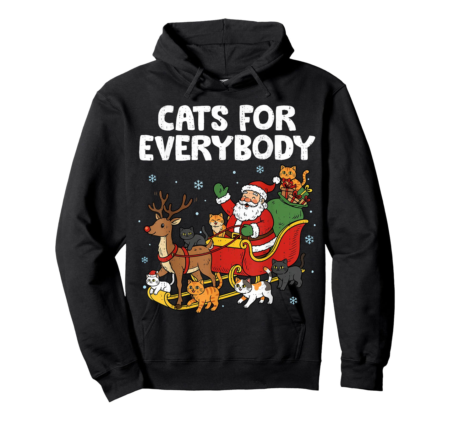 Cats for Everybody Christmas Funny Santa Cat Lover Meow Xmas T-Shirt