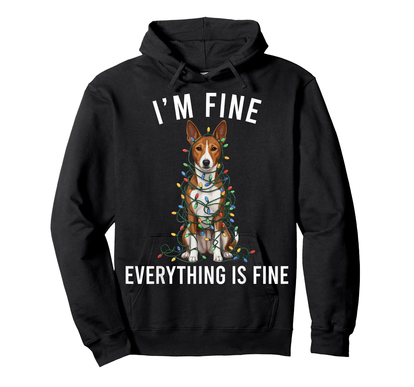 Basenji Christmas I'm Fine Everything is Fine T-Shirt