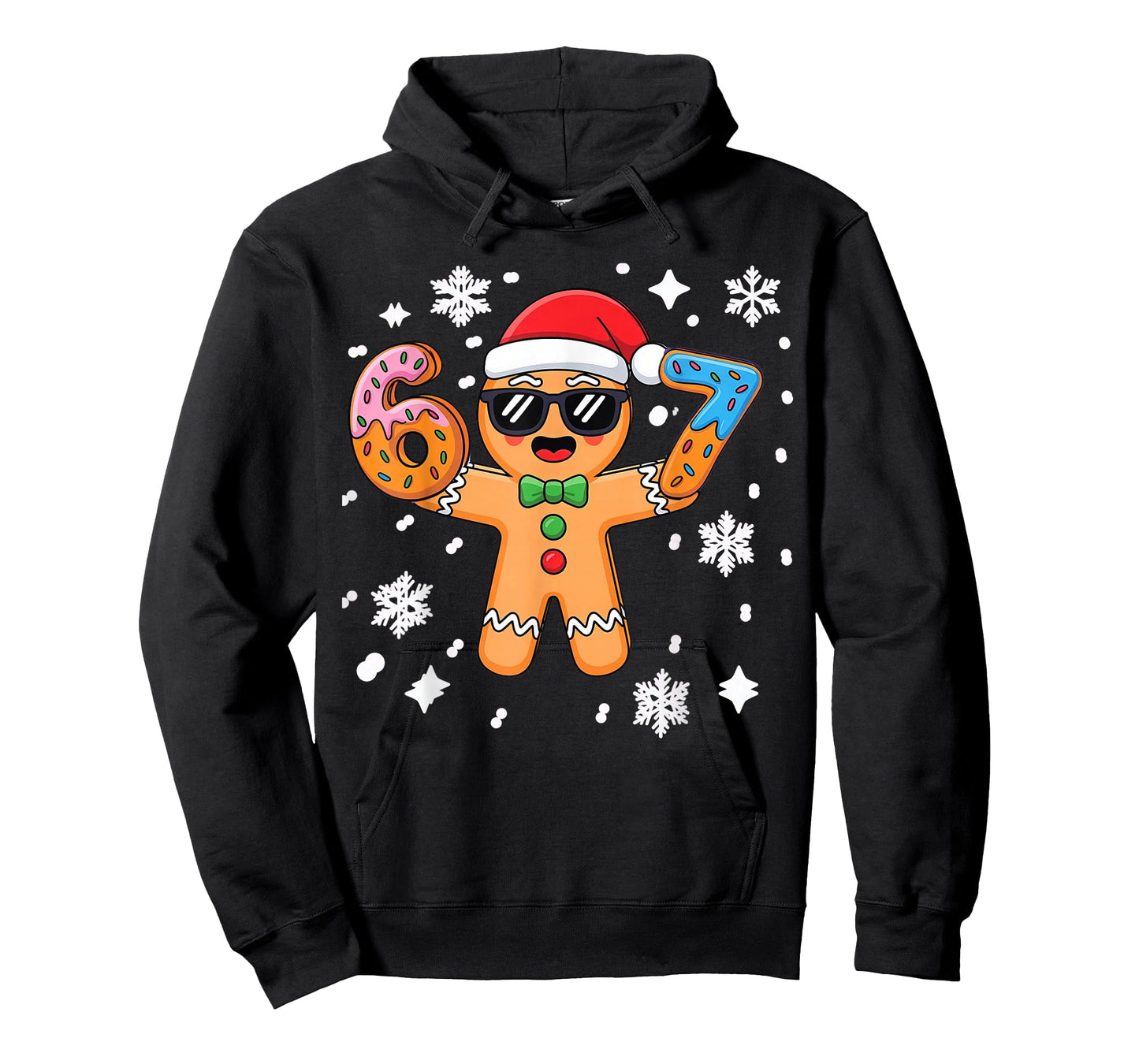 Gingerbread Six Seven 67 Ice Cream Drip Christmas Boys T-Shirt