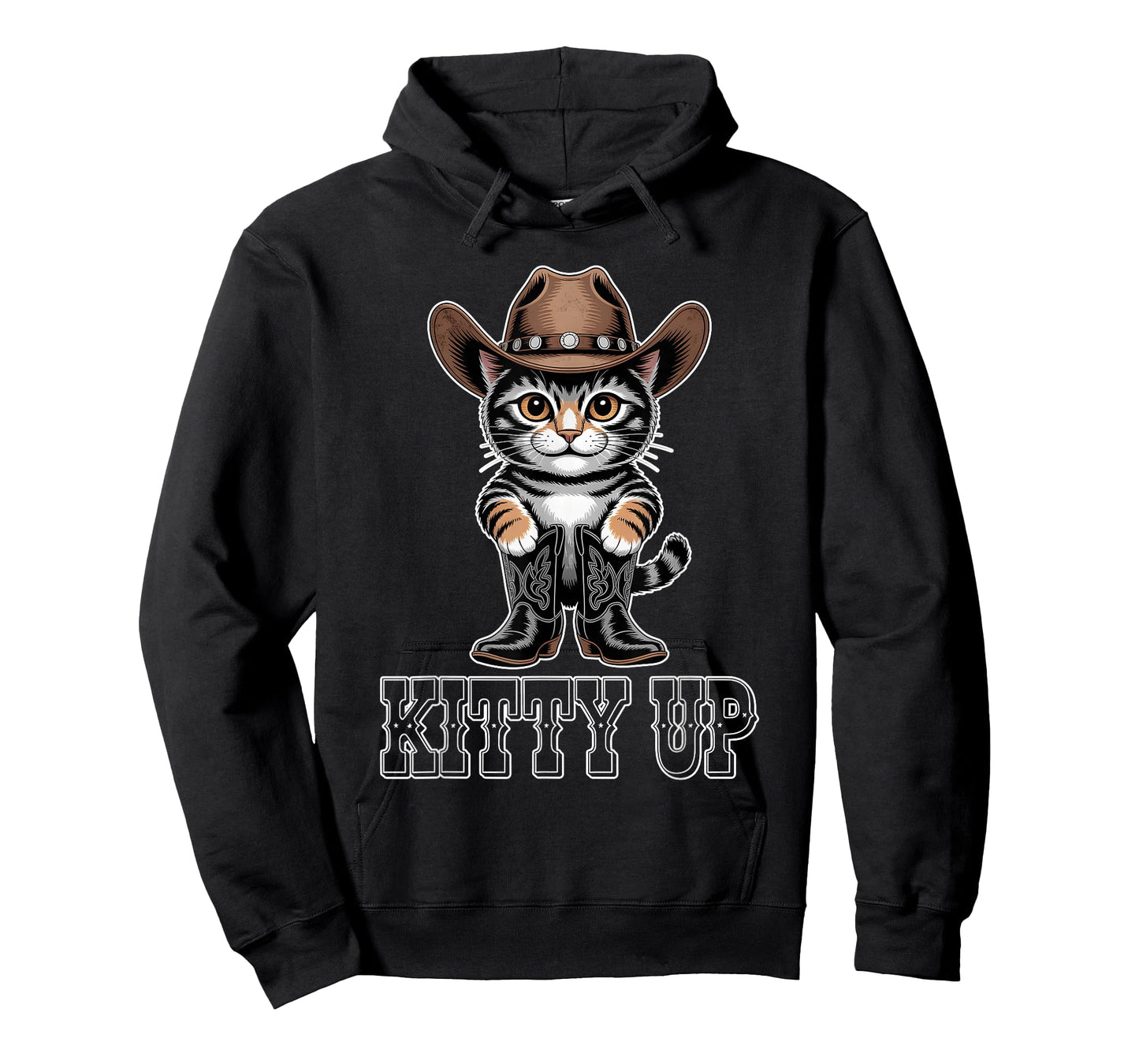 Kitty a Up Vintage Country Music Lover Cat in Cowboy Costume T-Shirt