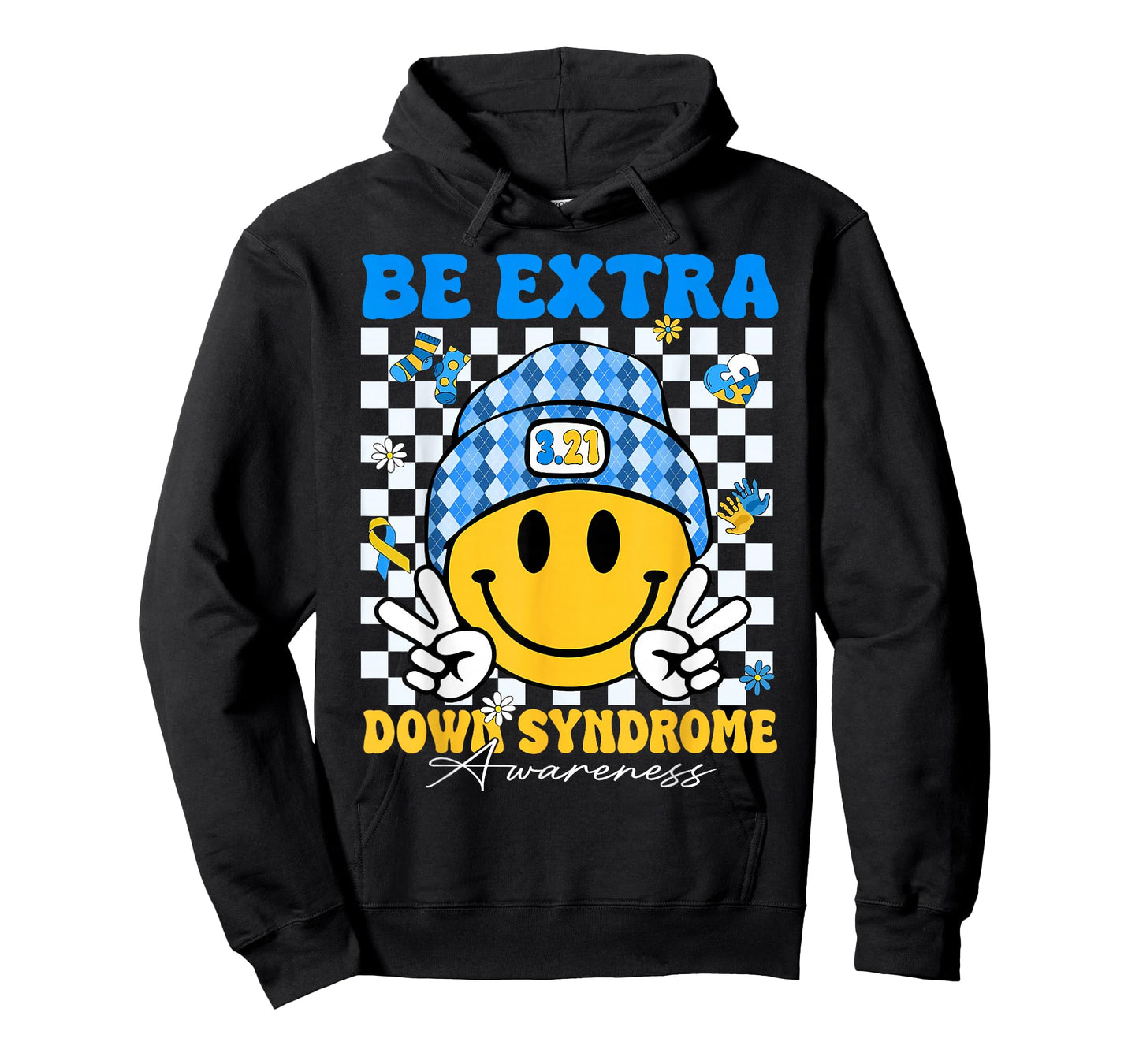 Groovy Be Extra Smile Face Down Syndrome Awareness Men Women T-Shirt