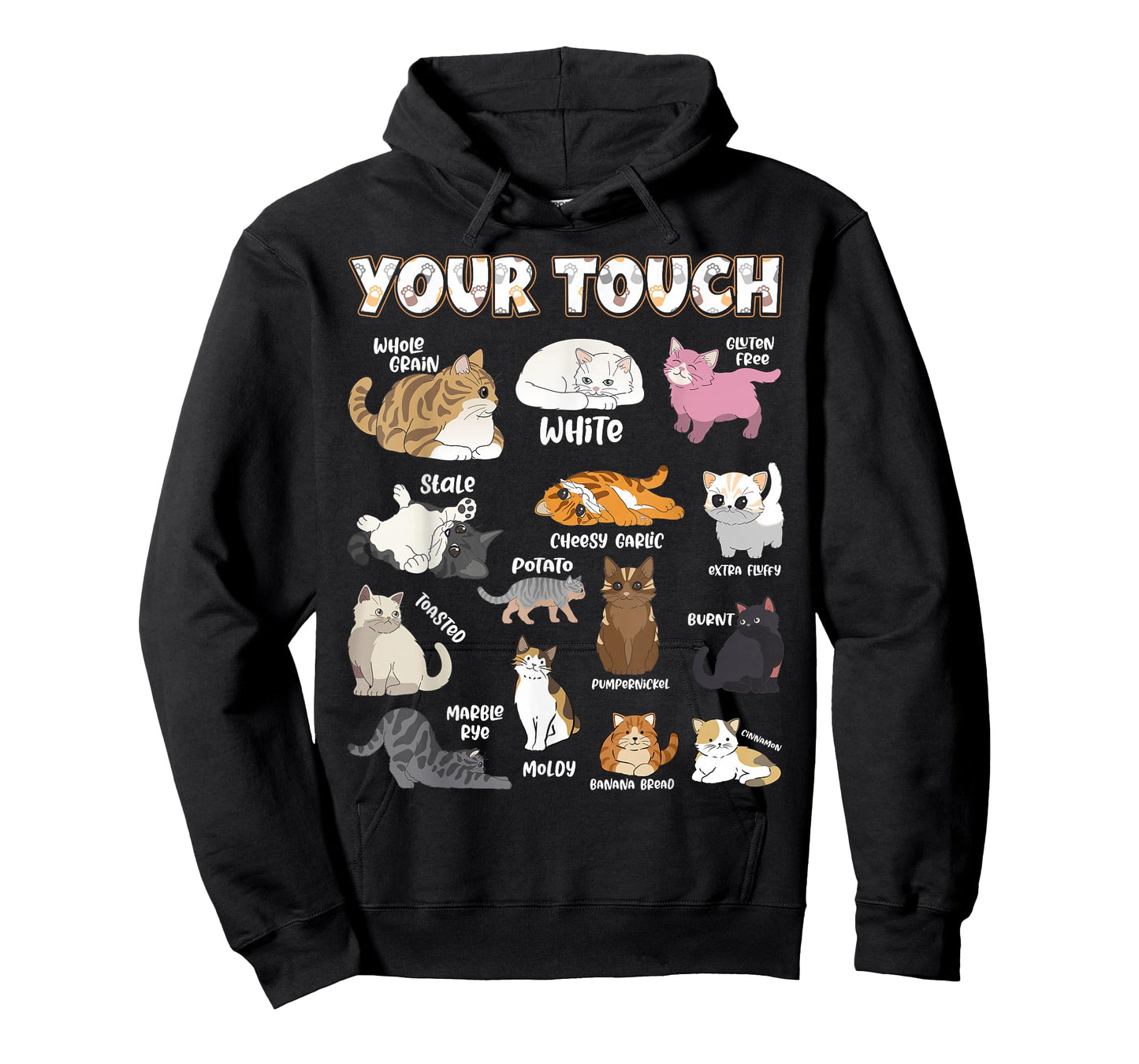 Bread Cats Variety Punny Cartoon Kitty Design T-Shirt