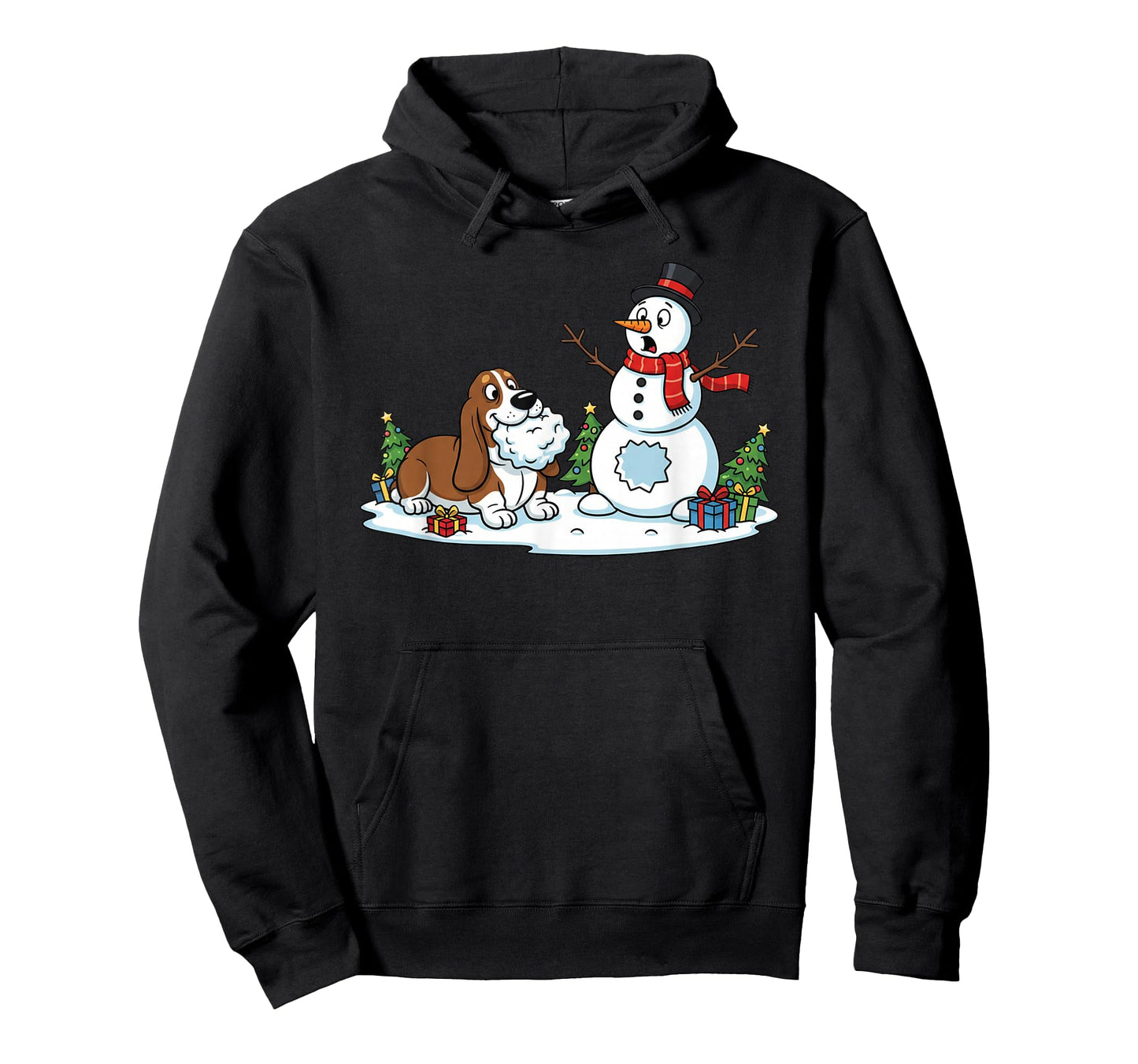 Basset Hound Snowman Christmas Tree Xmas Womens Mens Kids T-Shirt