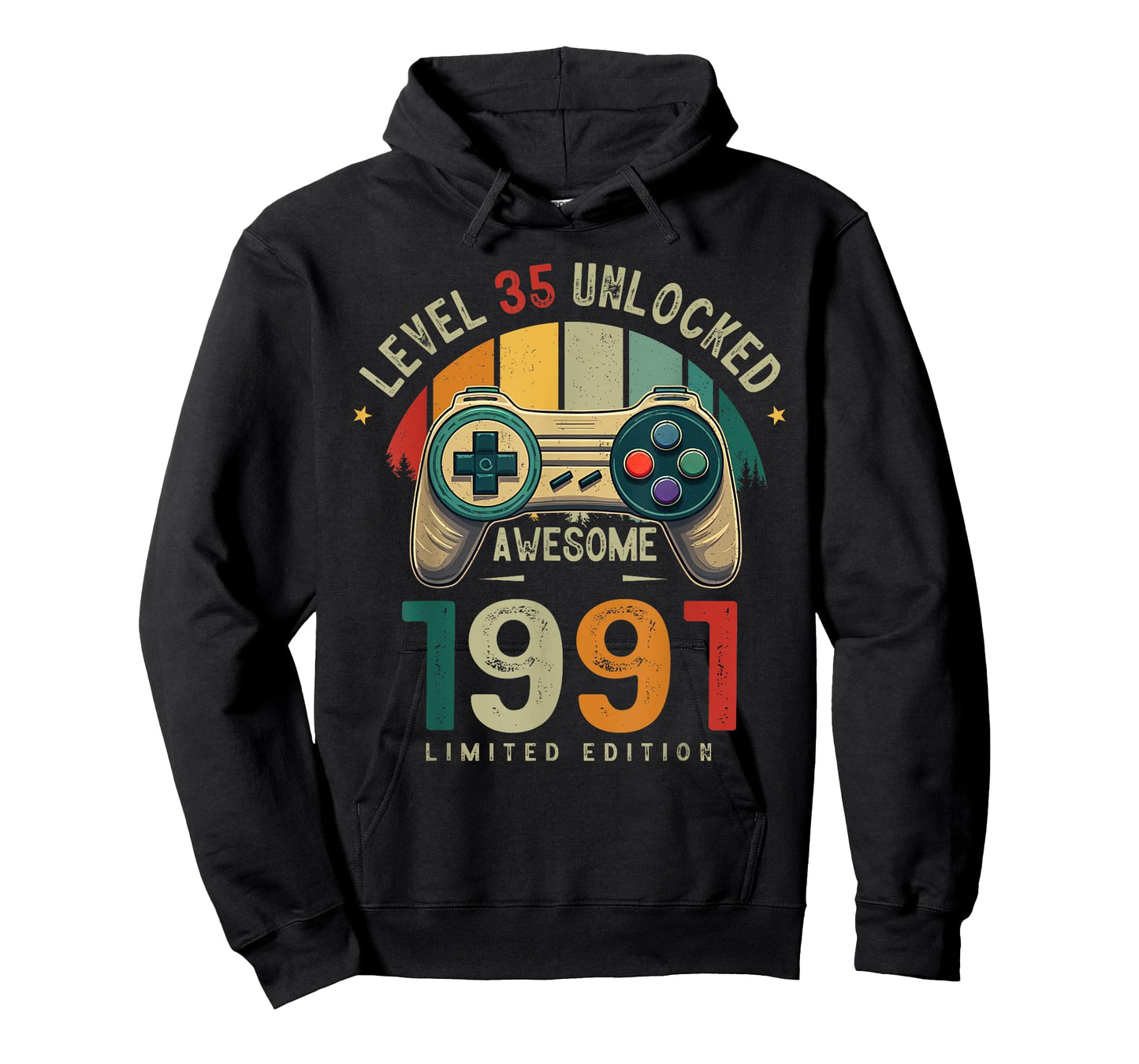 Level 35 Unlocked Awesome Since 1991 35th Birthday Gaming T-Shirt