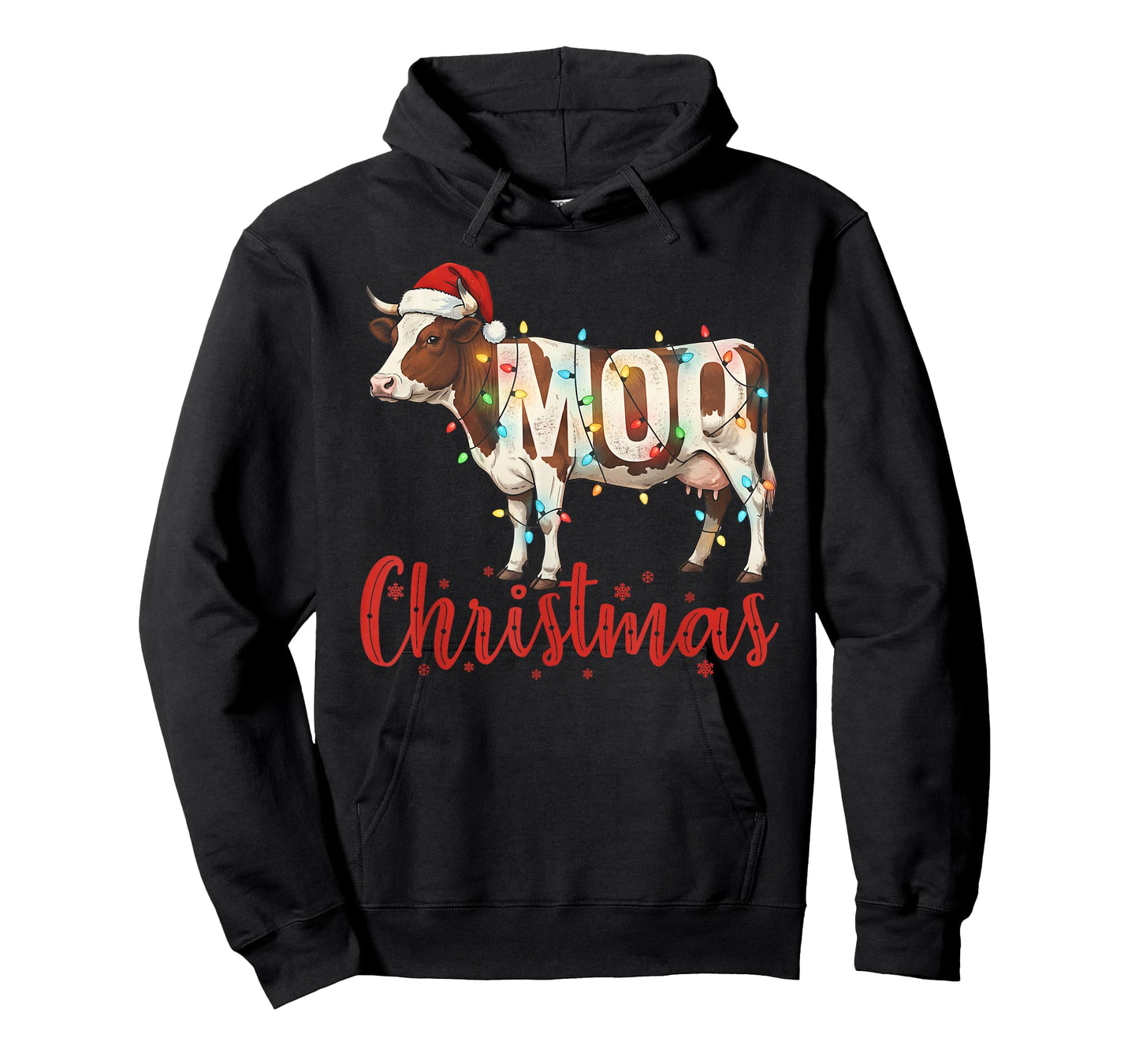 MOO Christmas Funny Cow Lovers Cattle Famer Farming Graphic T-Shirt