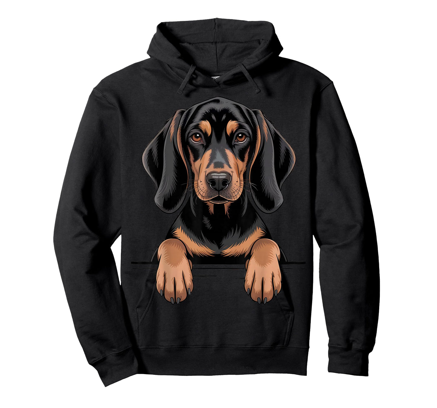 Black and Tan Coonhound Funny Peeking Pocket Puppy Dog Lover T-Shirt