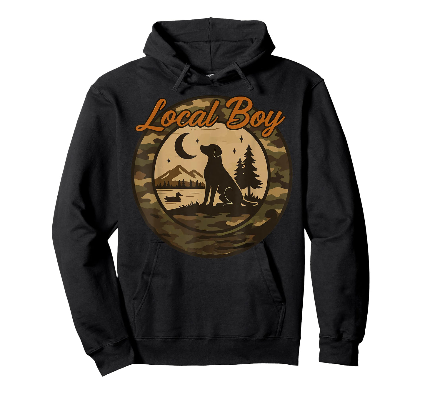 Black Lab Dog Local Southern Boy Camo Duck Hunting Youth Men T-Shirt
