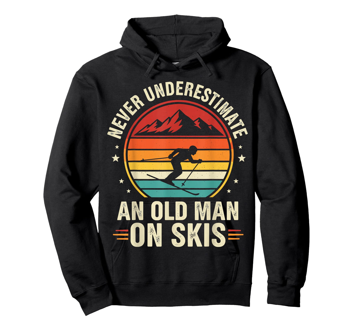Vintage Skiing Shirt, Never Underestimate an Old Man On Skis T-Shirt