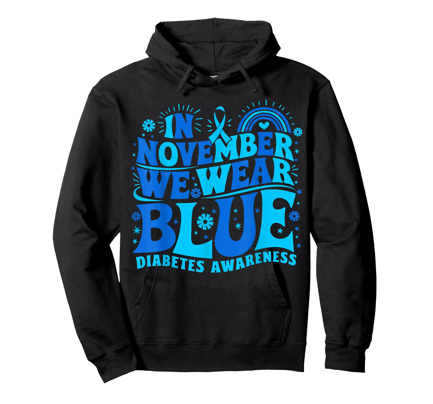 in November We Wear Blue Diabetes Awareness Ribbon T-Shirt