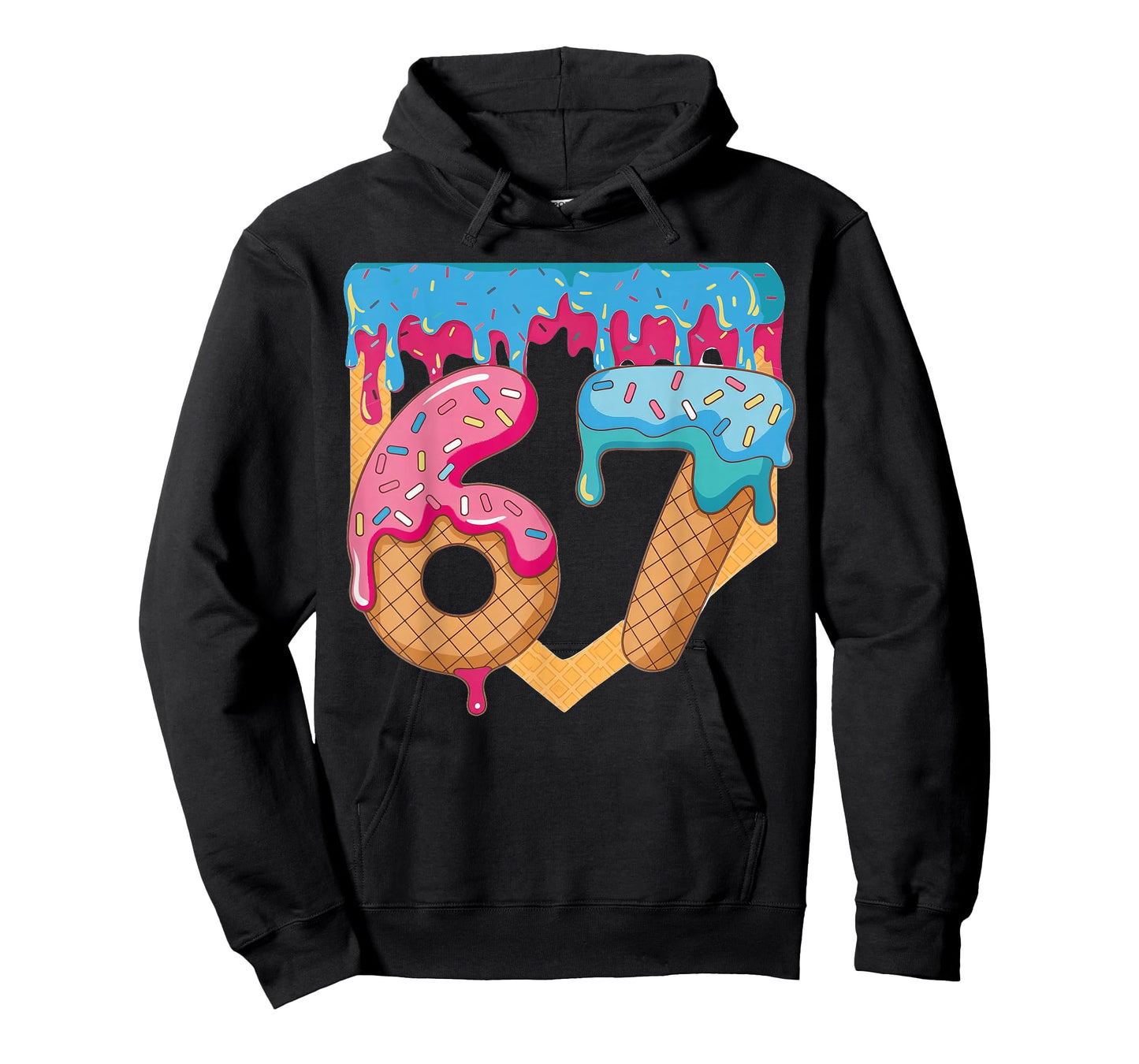 67 Ice Cream Drip Meme Six Seven Gen Alpha Slang T-Shirt