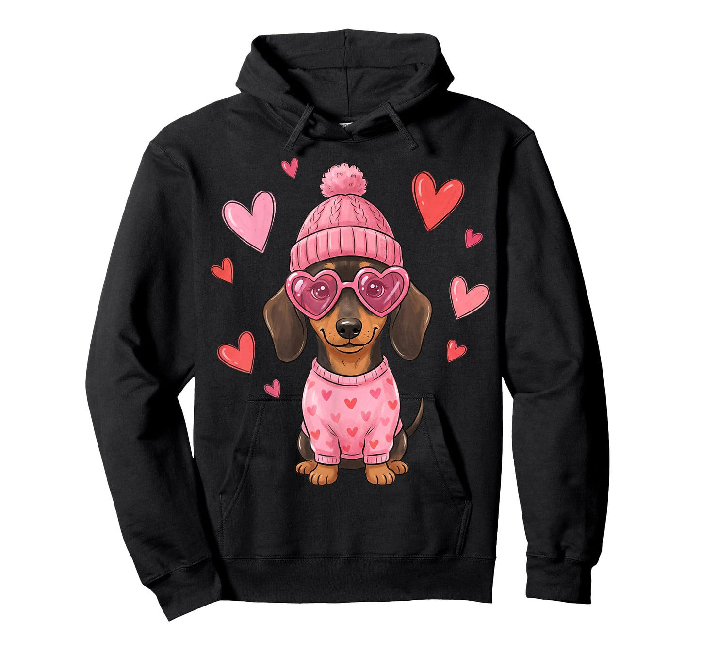 Cute Dachshund Valentines Dogs with Hearts Dog Valentine T-Shirt