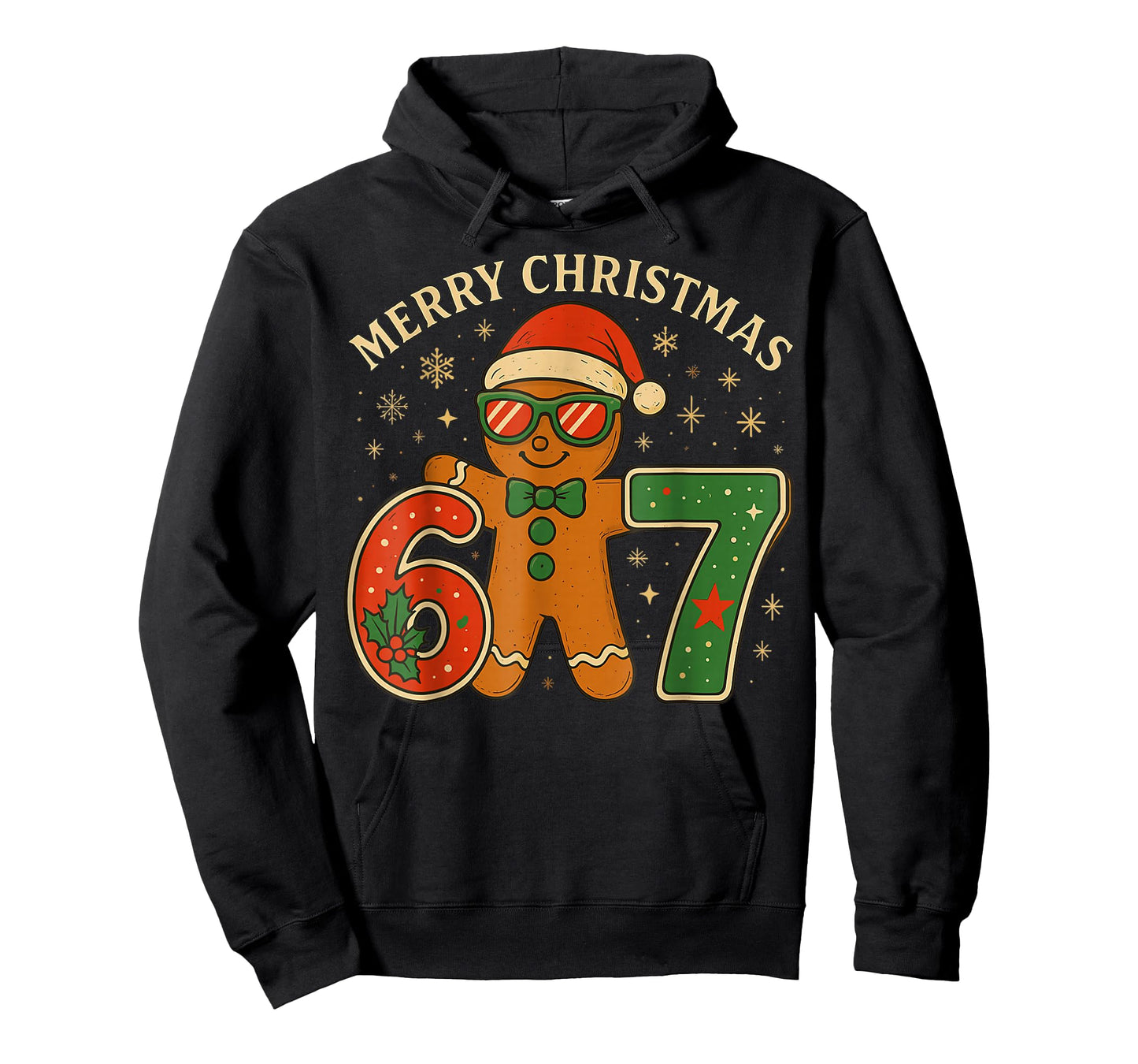 67 Meme Six Seven 6 7 Meme Funny Christmas Gingerbread T-Shirt