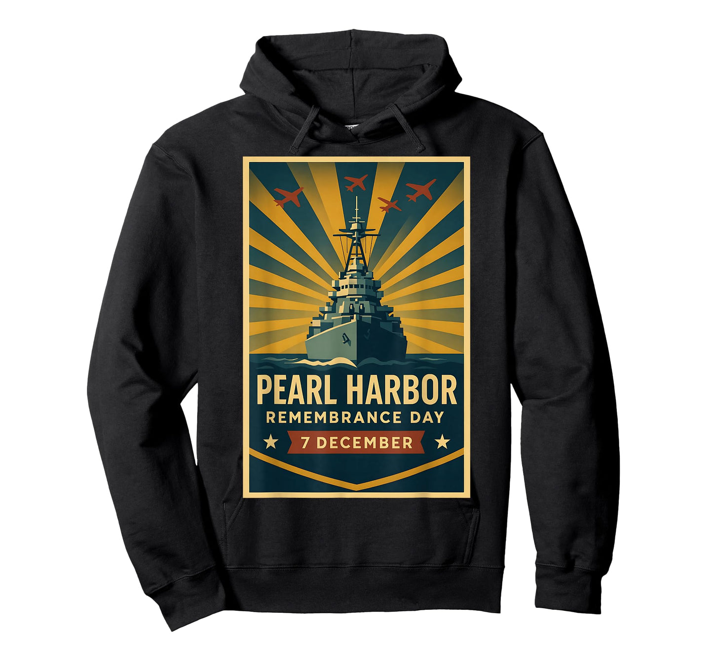 Pearl Harbor Remembrance Day Retro Naval Memorial Artwork T-Shirt