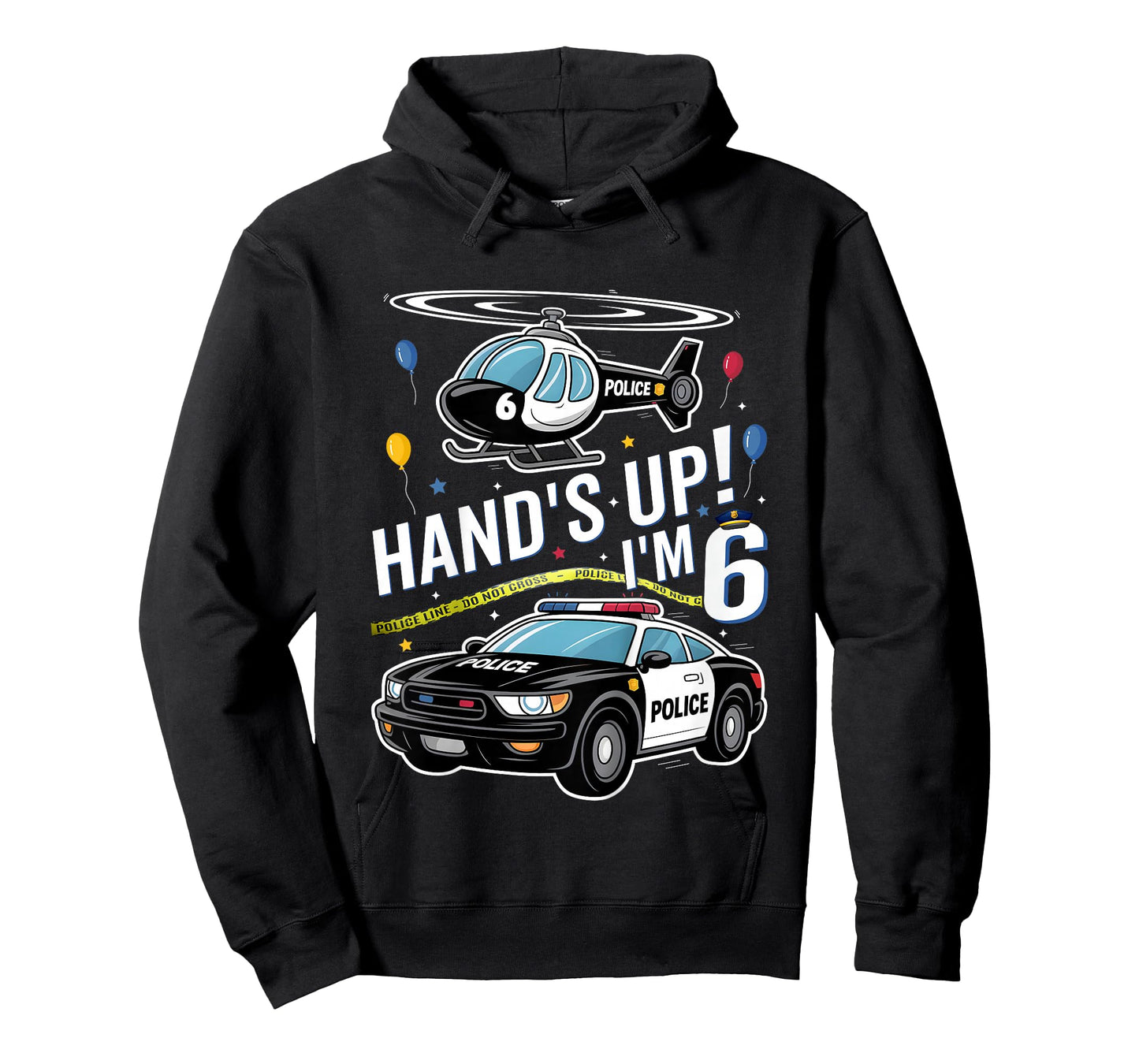 Police 6th Birthday Boy Girl 4 Year Old Policeman Police Car T-Shirt