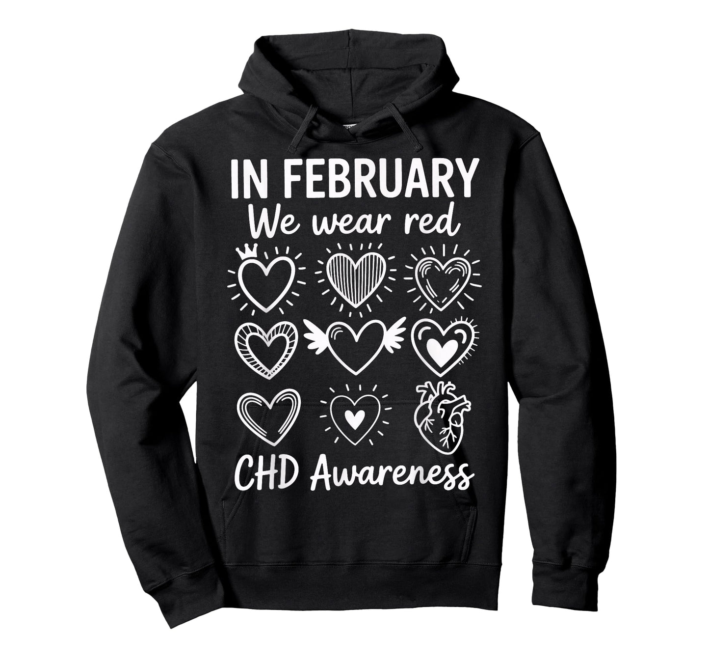 in February We Wear Red CHD Heart Ribbon Women Men Kids T-Shirt