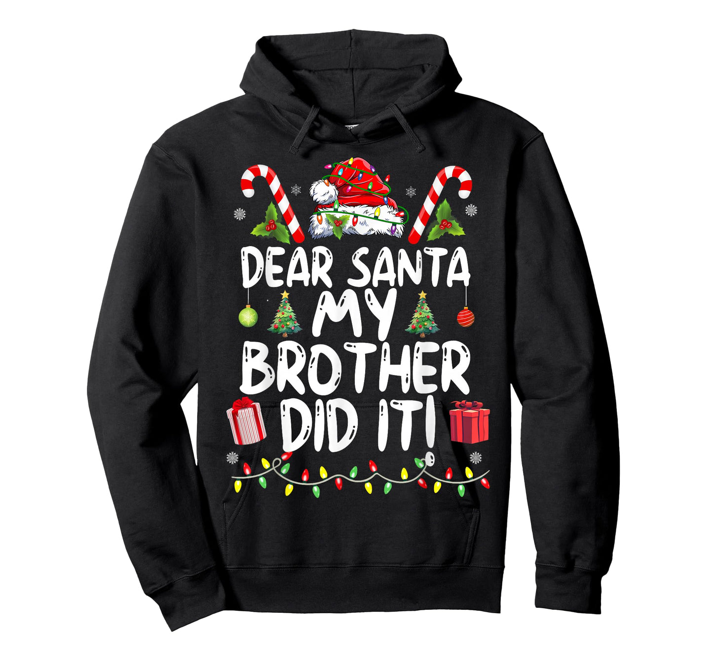 Dear Santa My Brother Did It Funny Christmas Girls Kids Boys T-Shirt