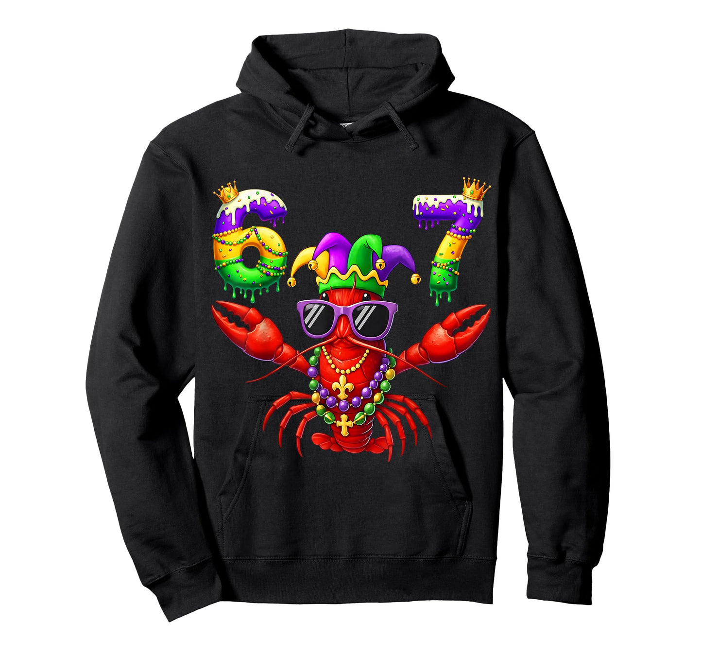 67 Mardi Gras Crawfish Beads Six Seven Carnival Boy Kids 6 7 T-Shirt