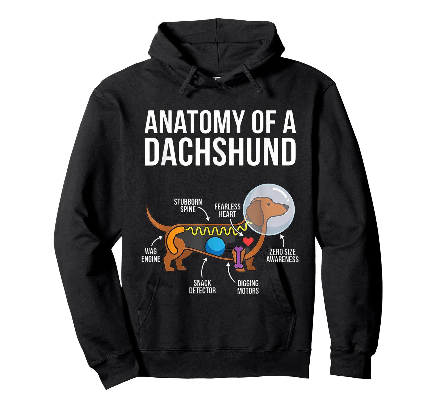 Dachshund Anatomy Diagram Funny T-Shirt