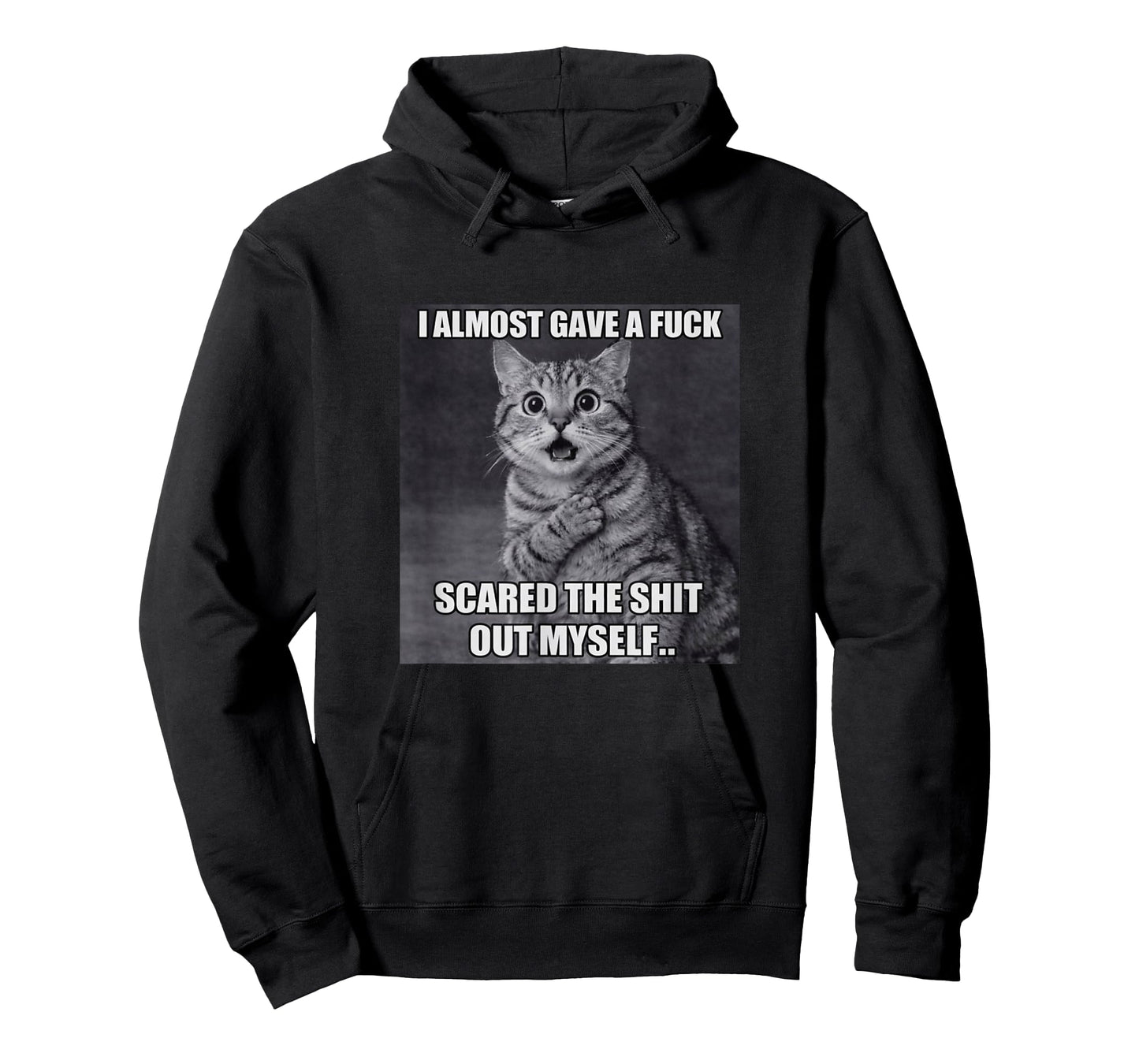 Cat I Almost Gave A Fuck Funny Dark Humor Feline Meme T-Shirt
