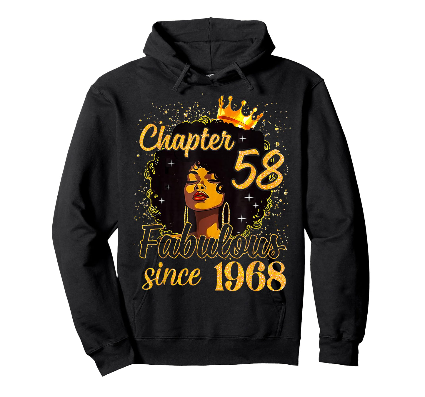 Chapter 58 Fabulous Since 1968 Birthday Queen Afro Girl T-Shirt