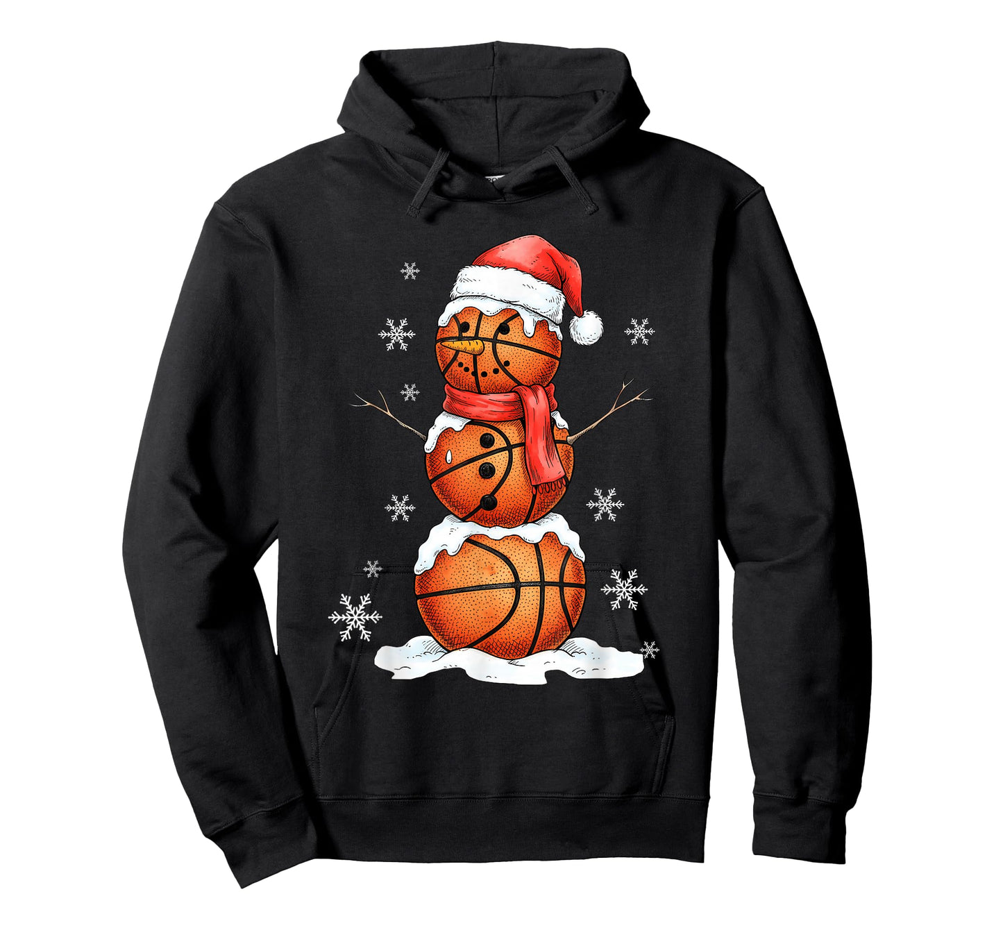 Basketball Snowman Christmas Holiday Sports Xmas Pajamas T-Shirt
