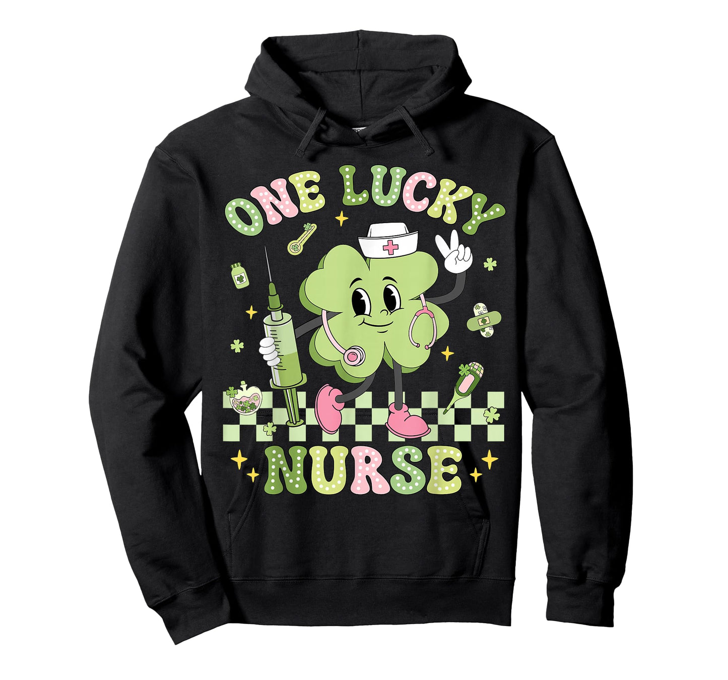 One Lucky Nurse St Patrick's Day Shamrock Irish Women Girl T-Shirt