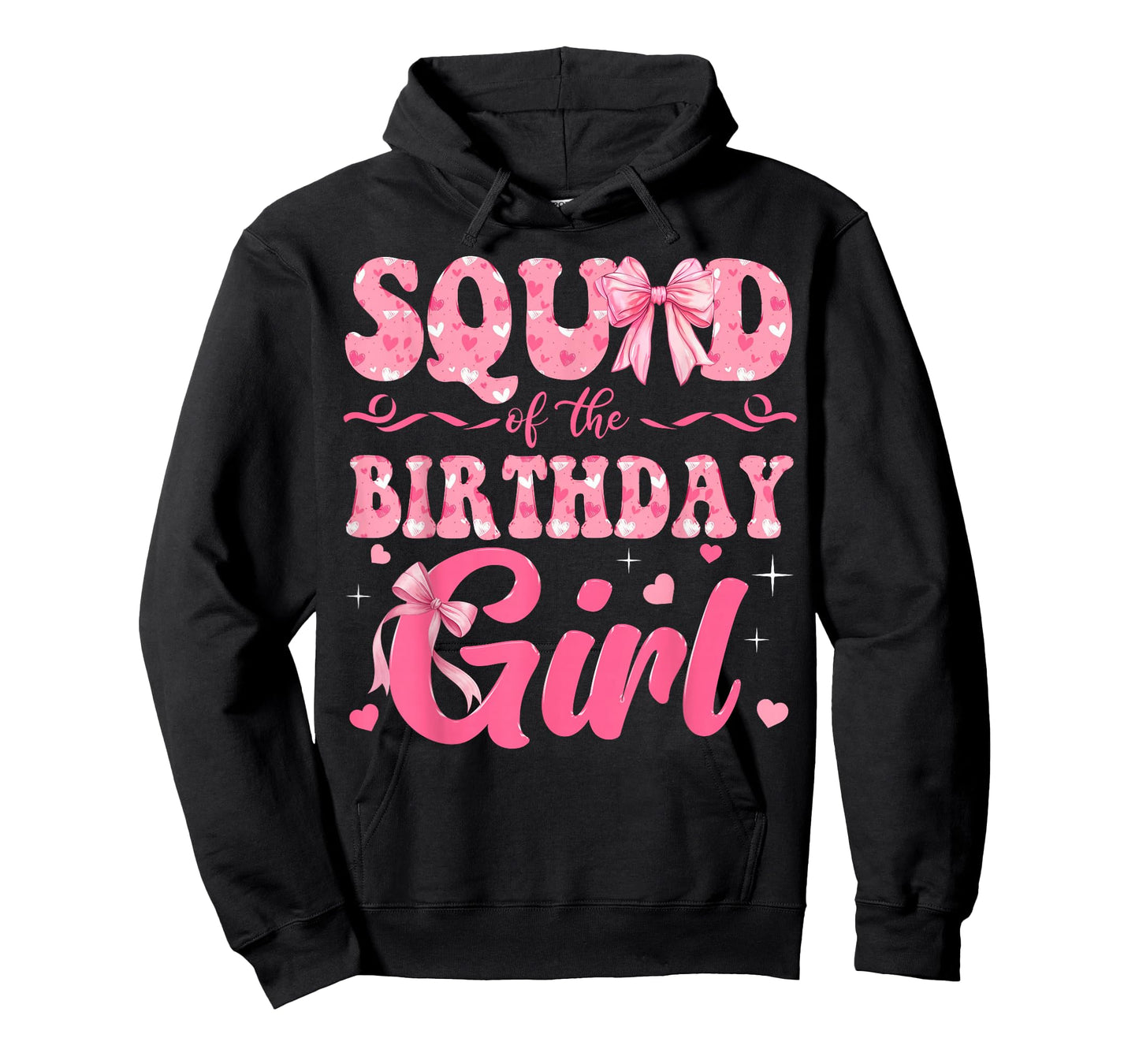 Squad of The Birthday Girl Family Pink Coquette Bow T-Shirt