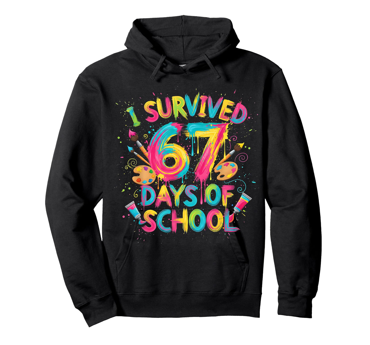 I Survived 67 Days of School Art School Teachers Girls Boys T-Shirt