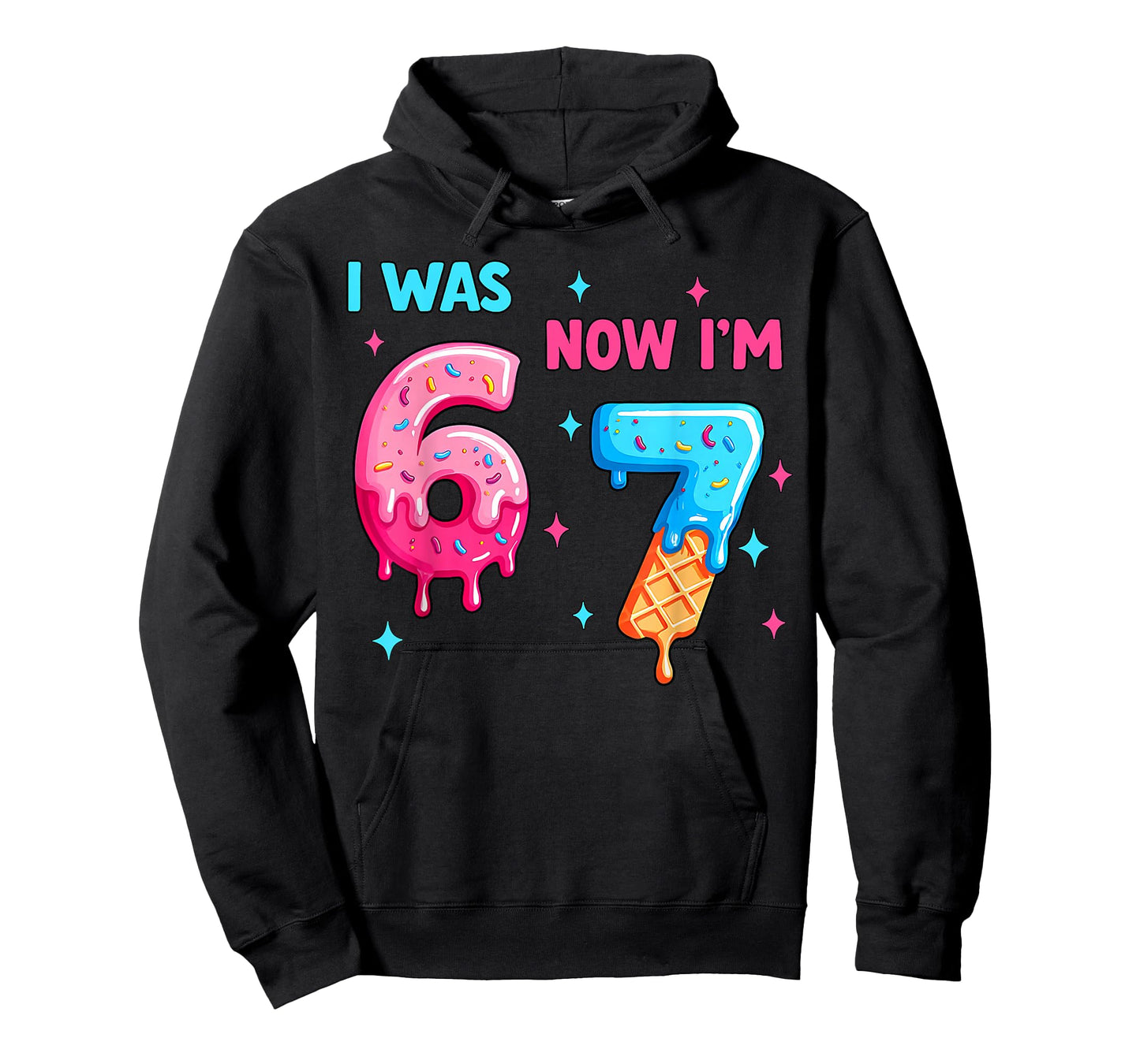 7th Birthday Funny Baseball Drip Six Seven I was 6 Now I'm 7 T-Shirt