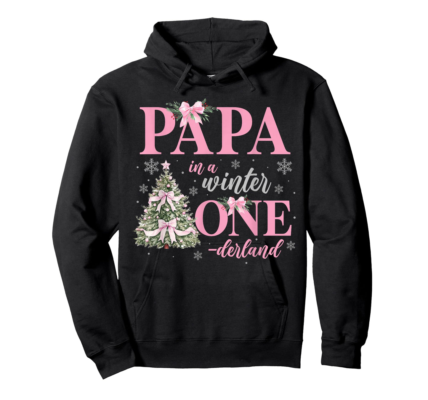 Papa in a Winter Onederland Birthday Girl Christmas Tree T-Shirt