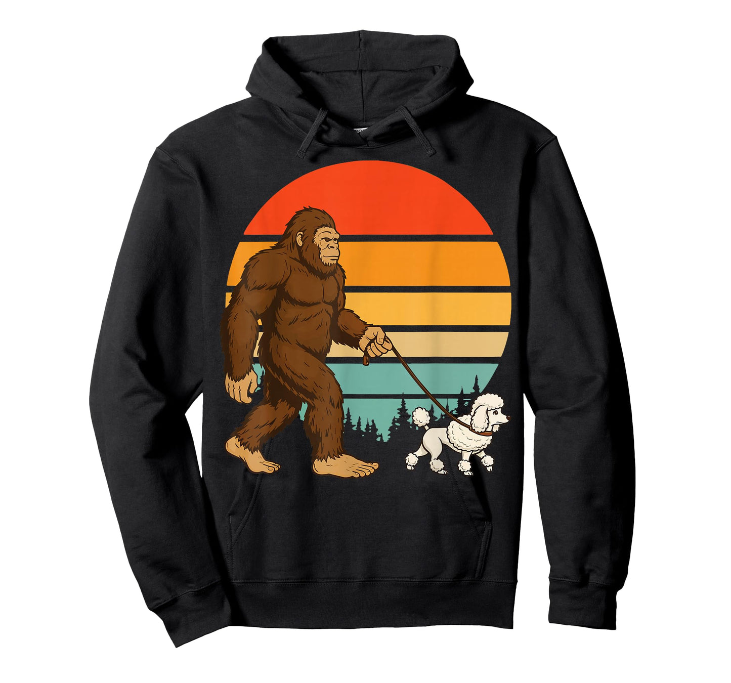 Bigfoot Poodle Retro T-Shirt