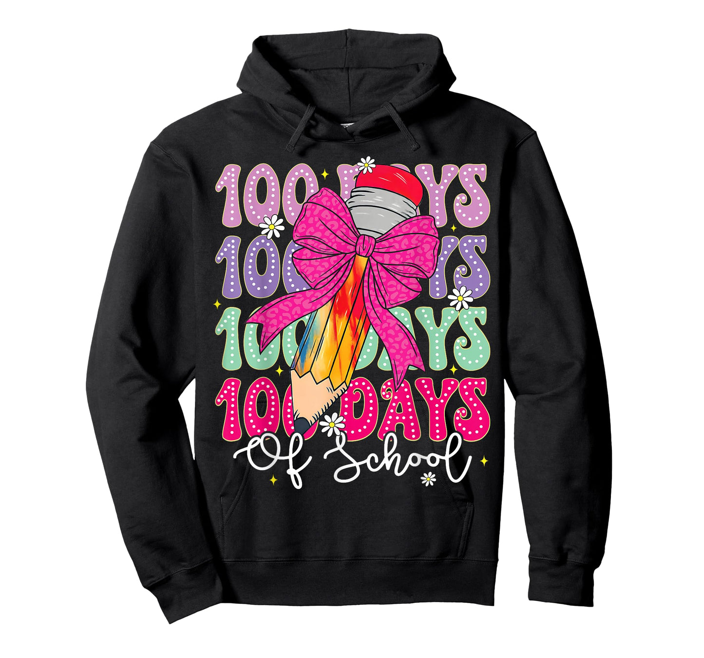 100 Days of School Coquette Bow 100th Day of School Girls T-Shirt
