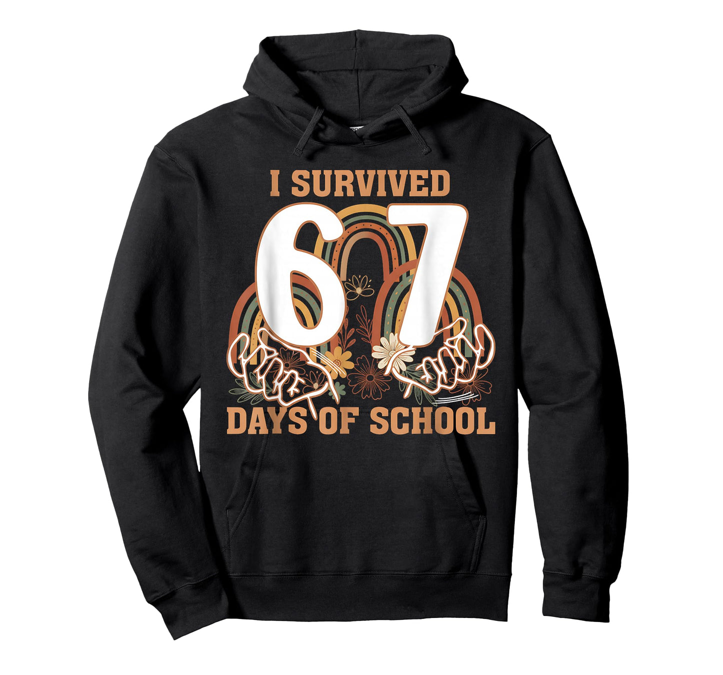 I Survived 67 Days of School Boho Floral Teachers Six Seven T-Shirt