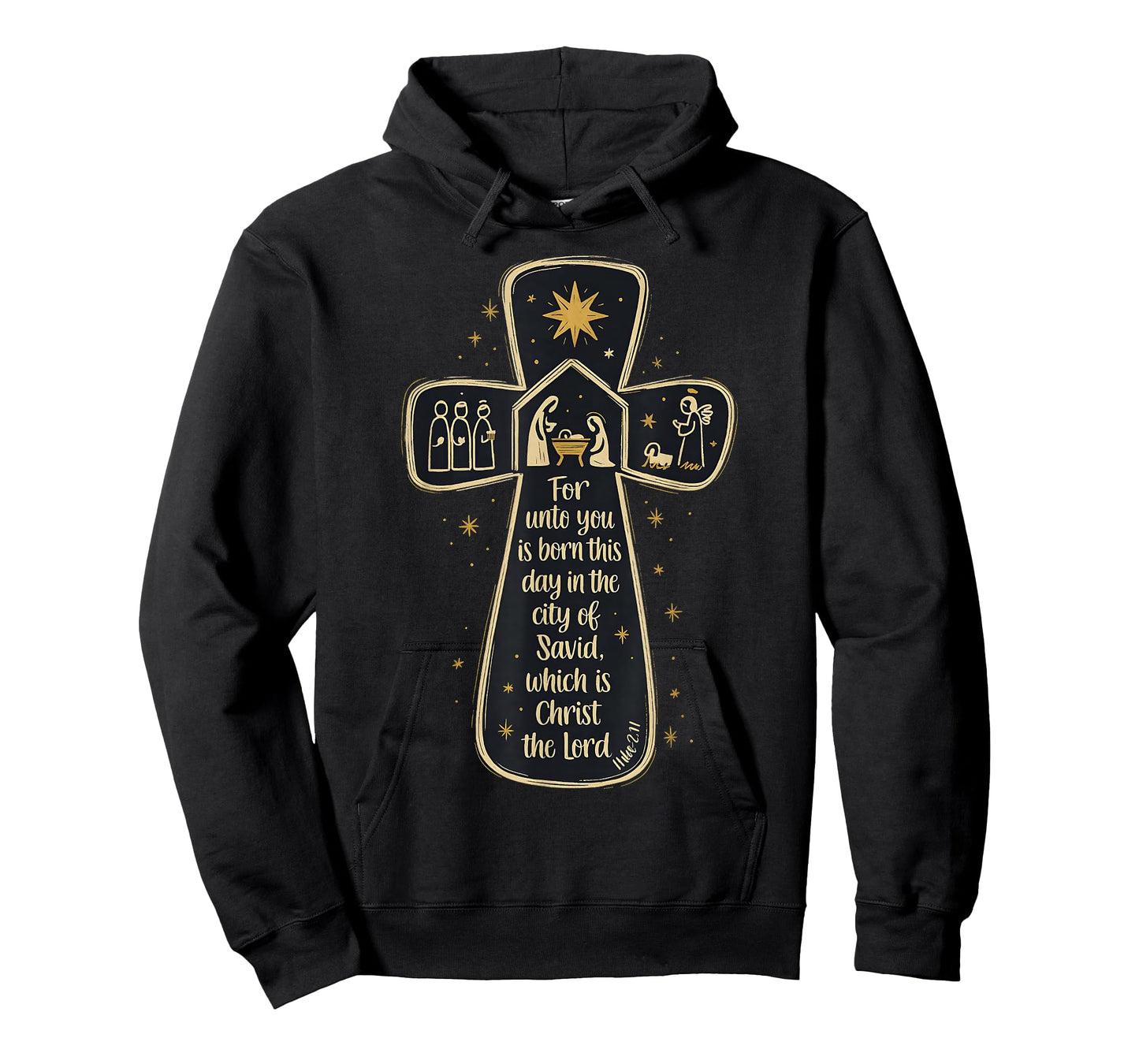 Nativity Cross Luke 2:11 Christmas Nativity Scene Christian T-Shirt