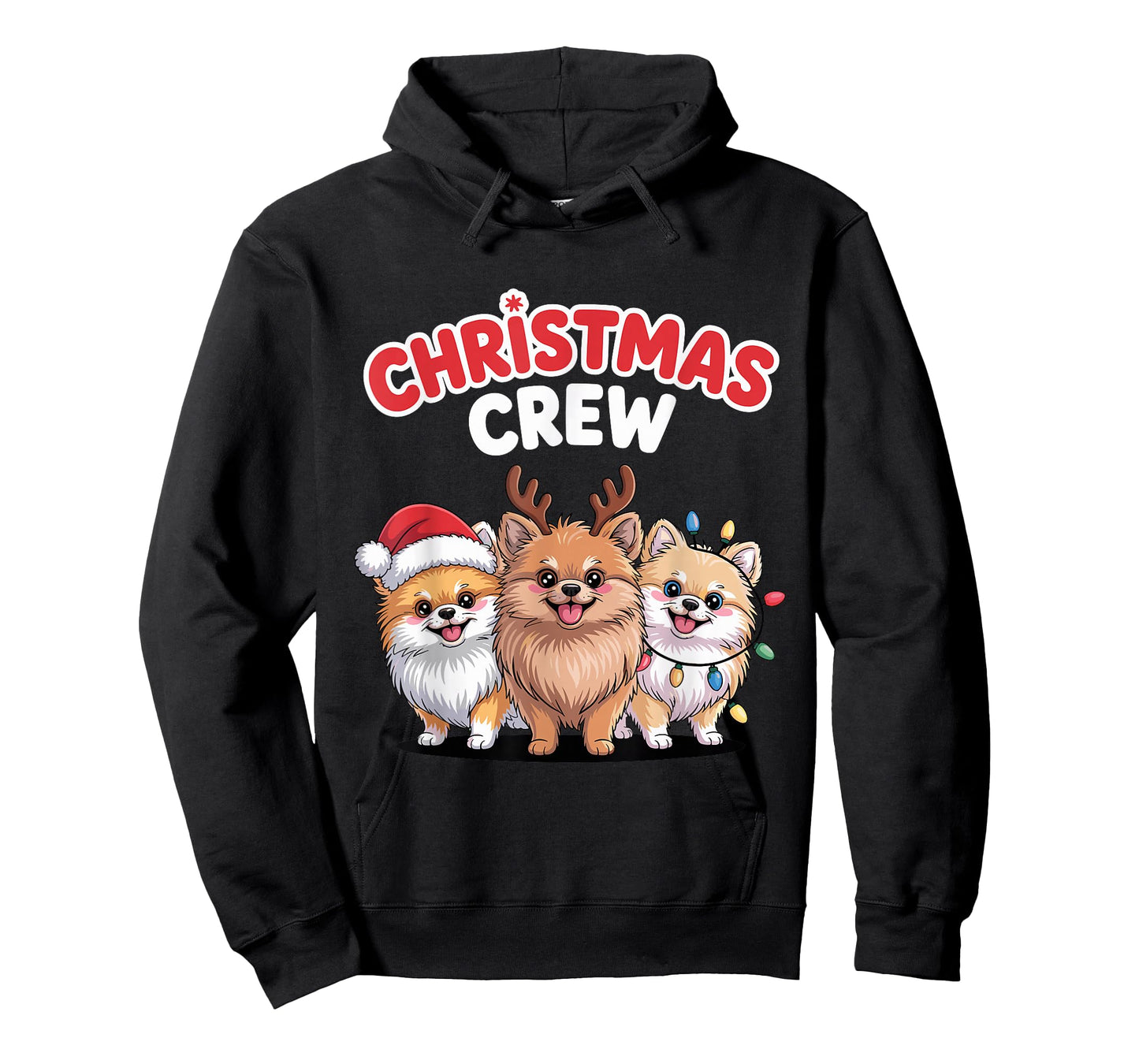 Christmas Crew Xmas Puppy Dog Funny Christmas Pomeranian T-Shirt