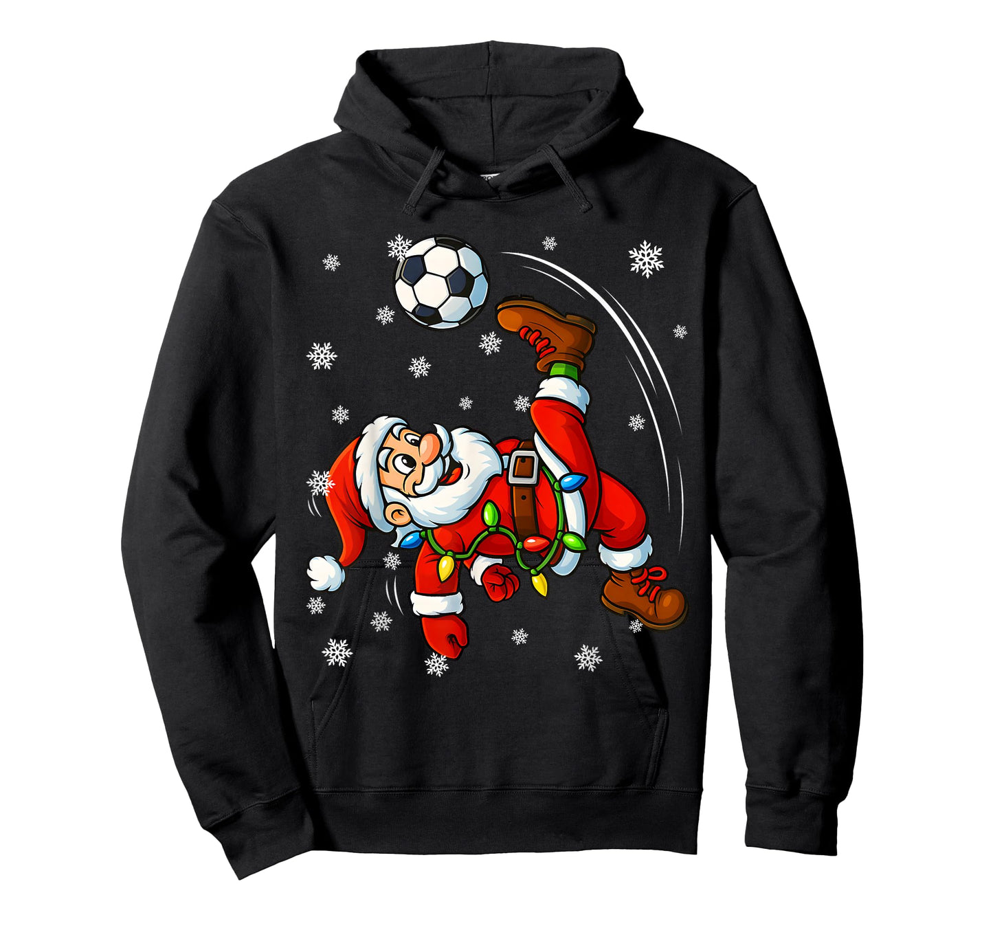 Funny Retro Santa Playing Soccer Pjs Christmas Xmas Men Boy T-Shirt