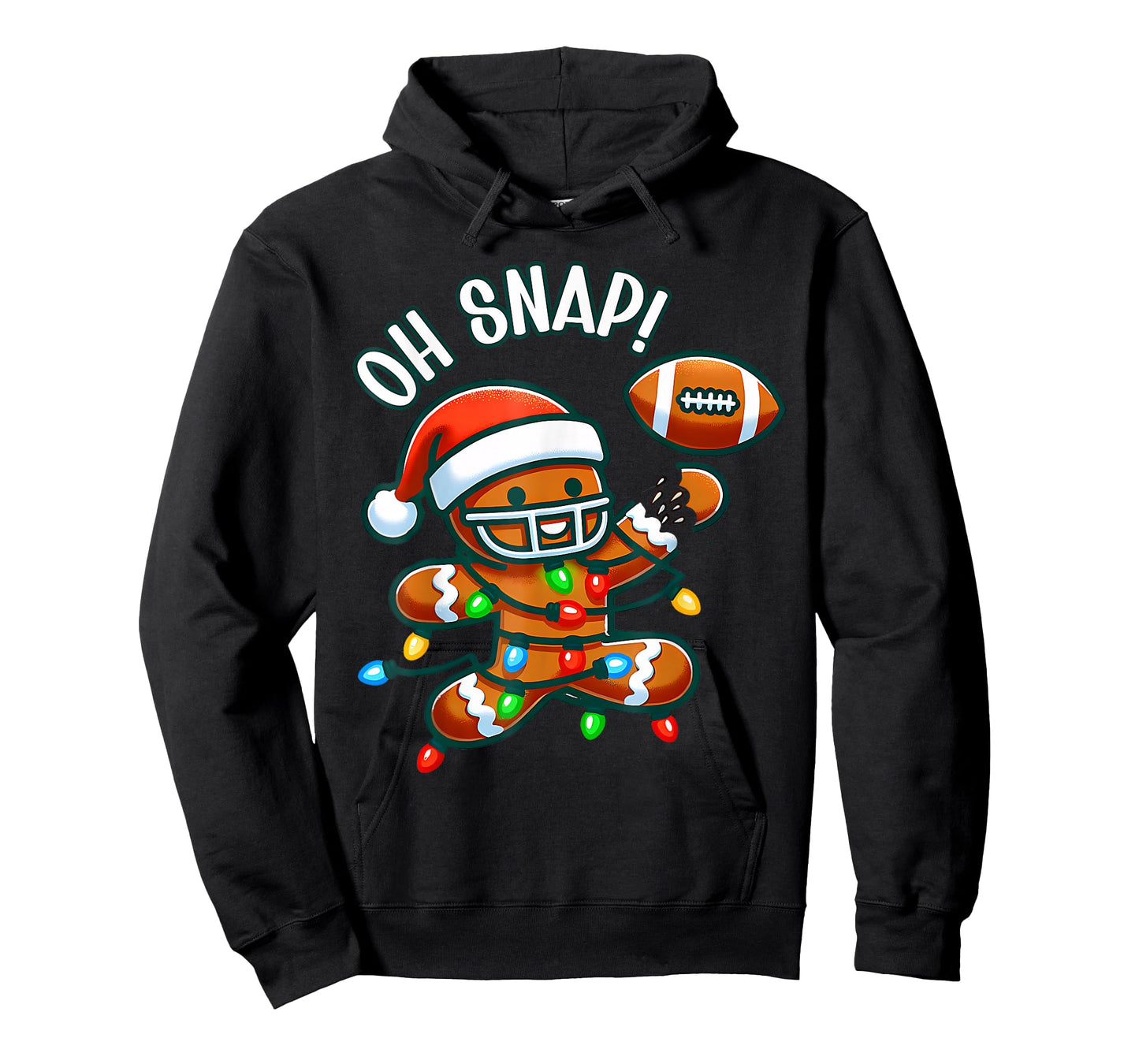 Oh Snap Gingerbreadman Christmas Football T-Shirt