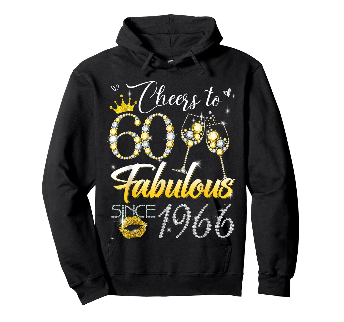 Cheers to 60 Fabulous Since 1966 60th Birthday Women Girls T-Shirt
