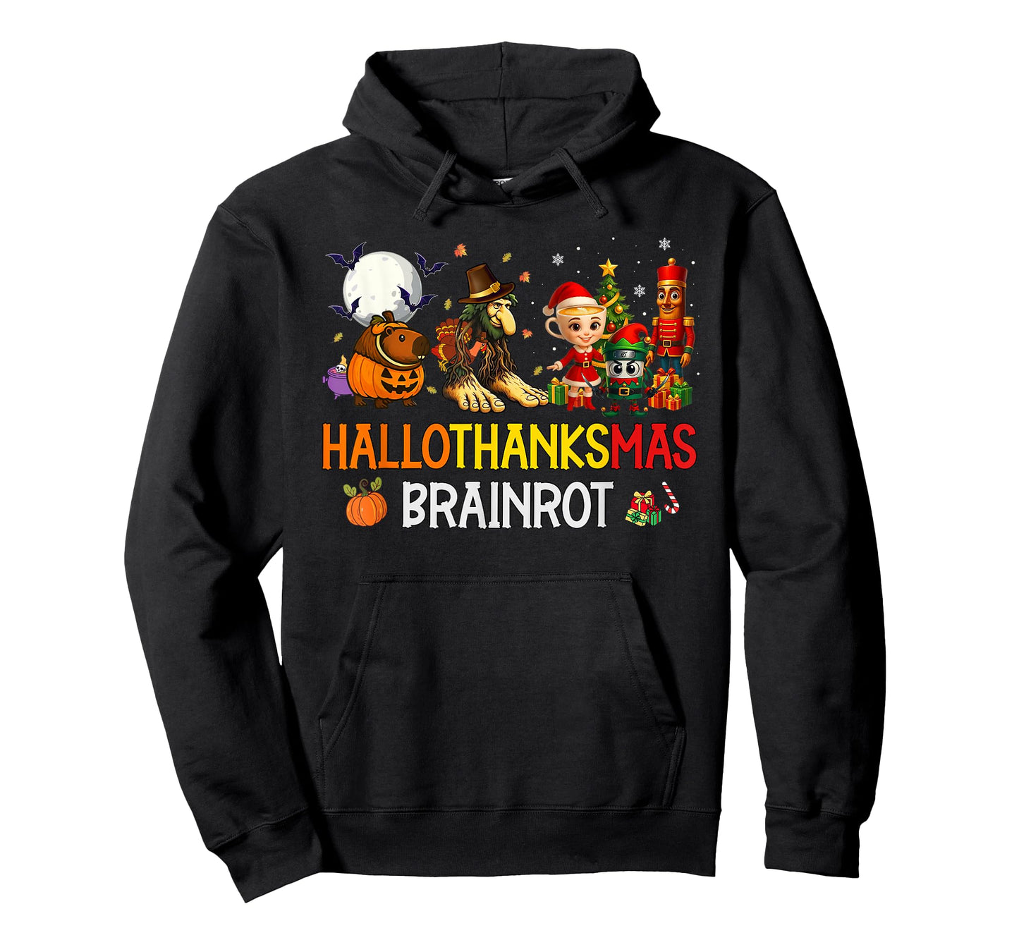 Happy Hallothanksmas Italian Brainrot Halloween Christmas T-Shirt