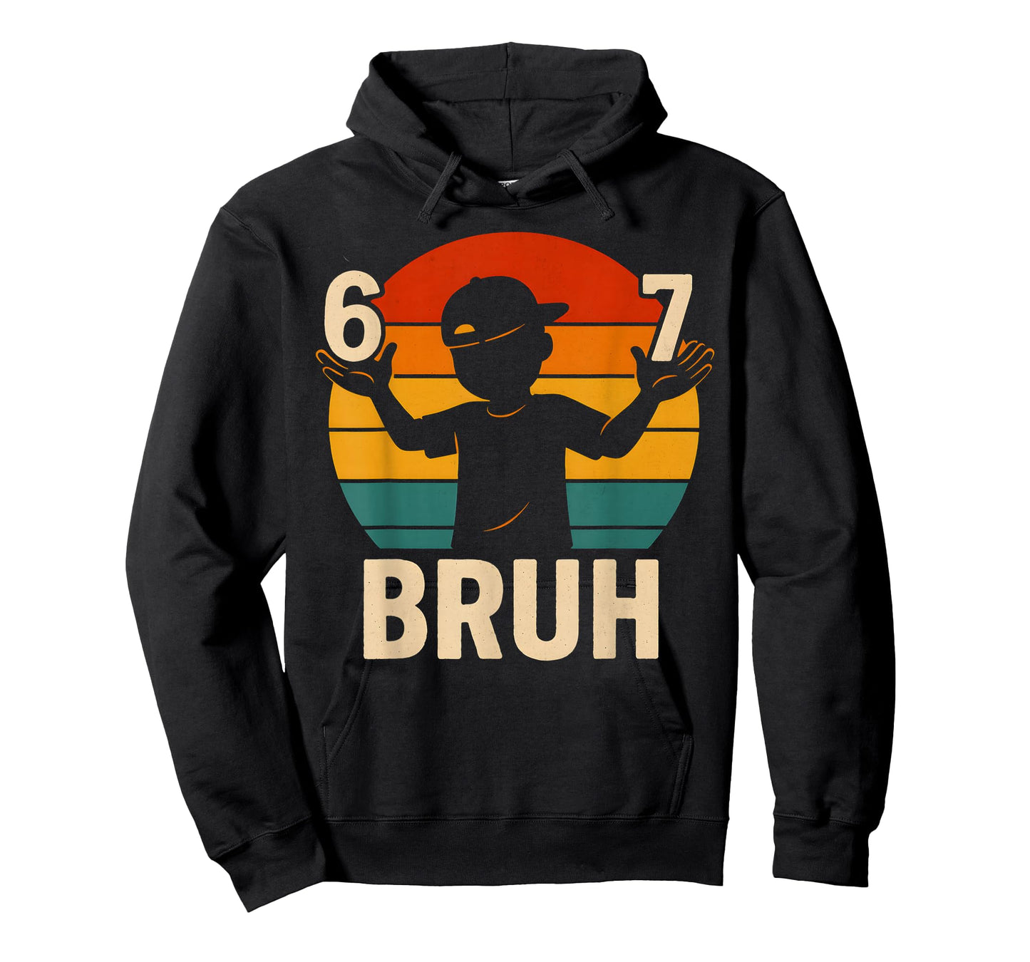 67 Bruh Retro Boy 6 7 Meme Kids Kindergarten Teen Funny 6-7 T-Shirt