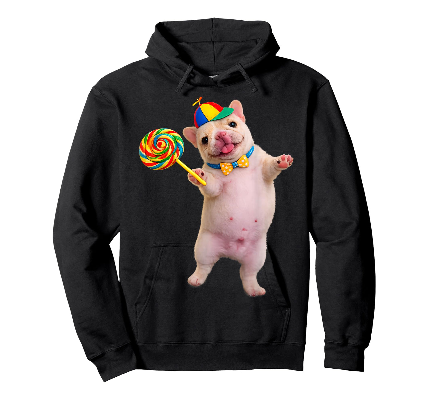 Funny Silly Pibble Dog with Lollipop Meme for Dog Lover Tee T-Shirt
