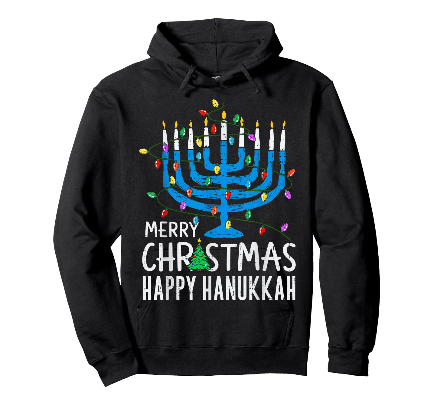 Merry Christmas Happy Hanukkah Jewish Menorah Chanukah Pjm T-Shirt