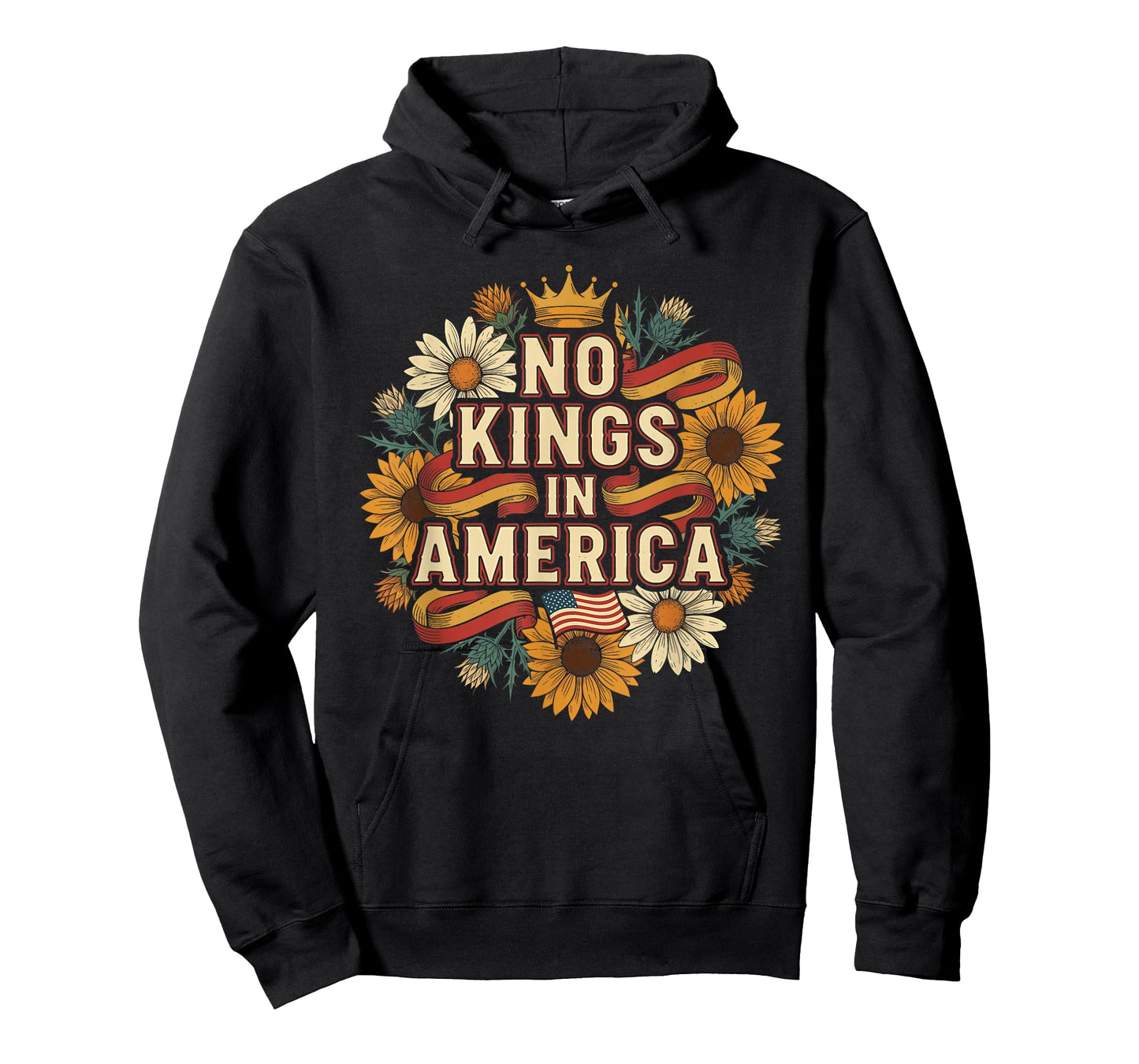 No Kings in America Bold Revolution Quote T-Shirt