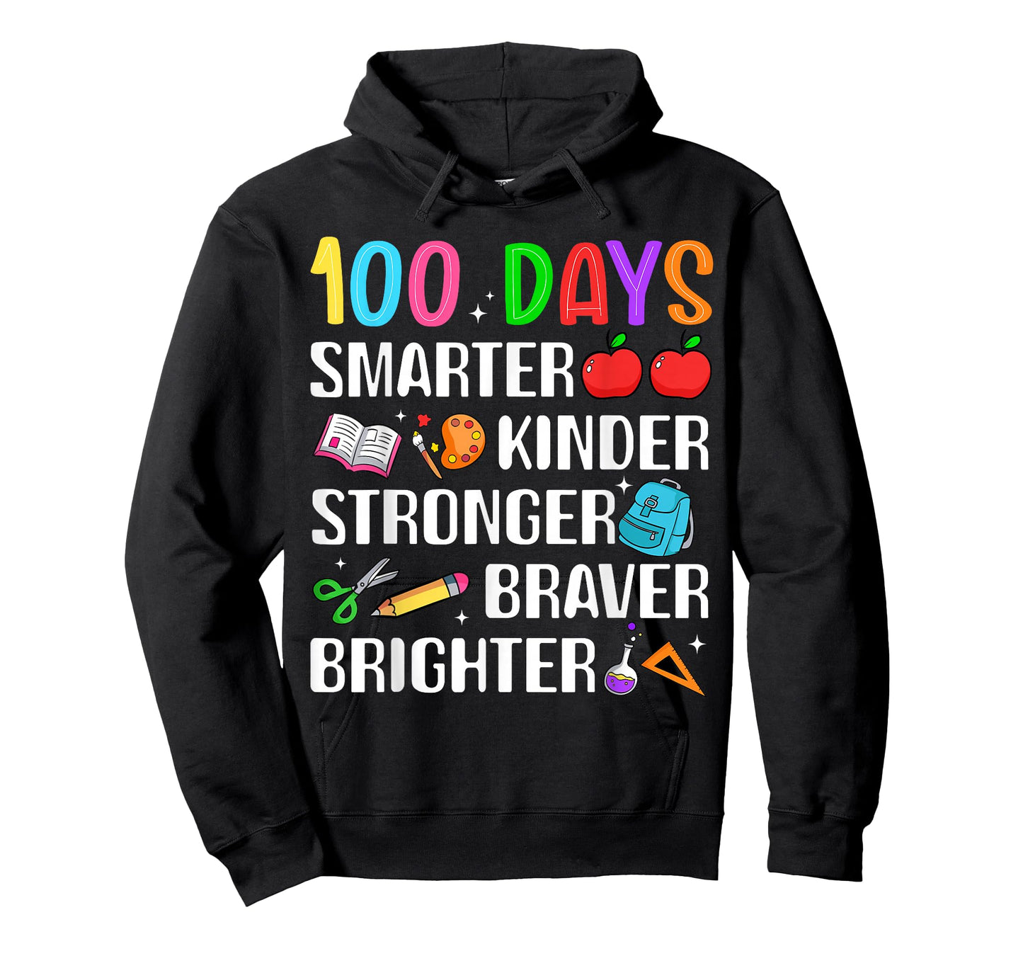 Happy 100th Day of School 100 Days Smarter Kinder Boys Girls T-Shirt