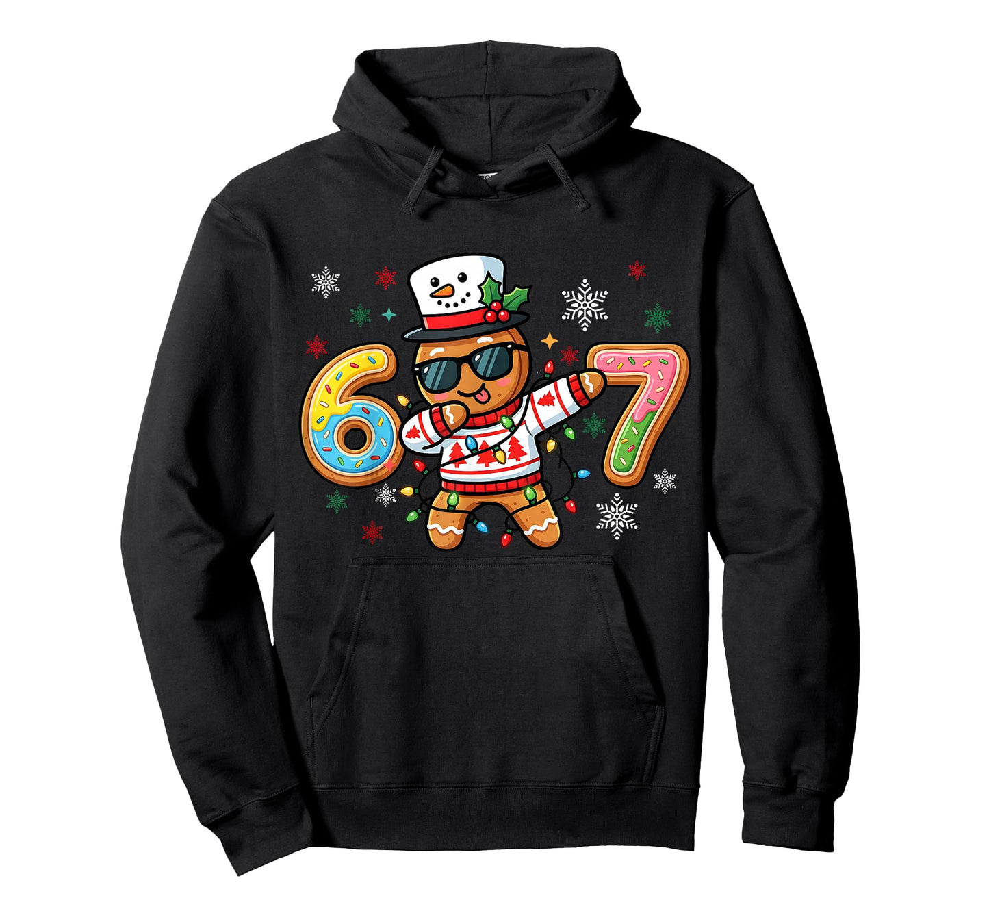 Gingerbread Dance dab Christmas Six Seven 67 Ice Cream Drip T-Shirt