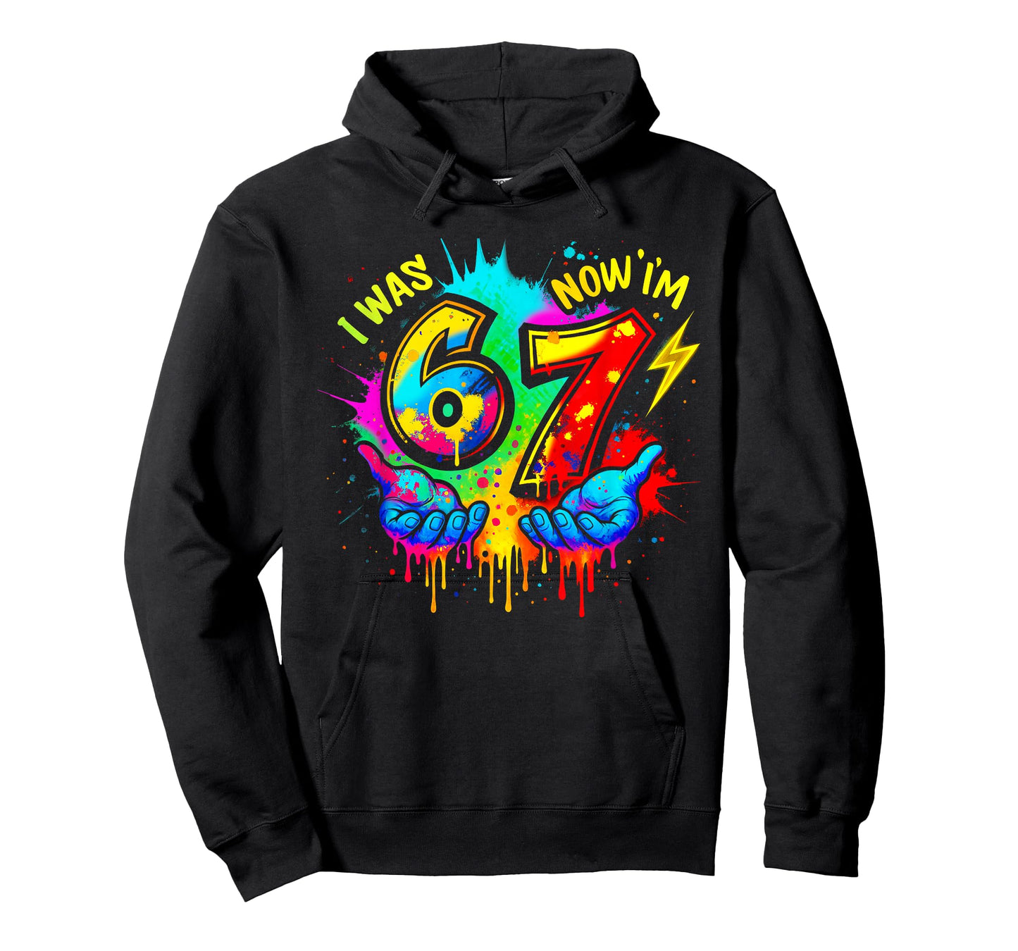 I was 6 Now I'm 7 Six Seven Meme Colorful Paint T-Shirt