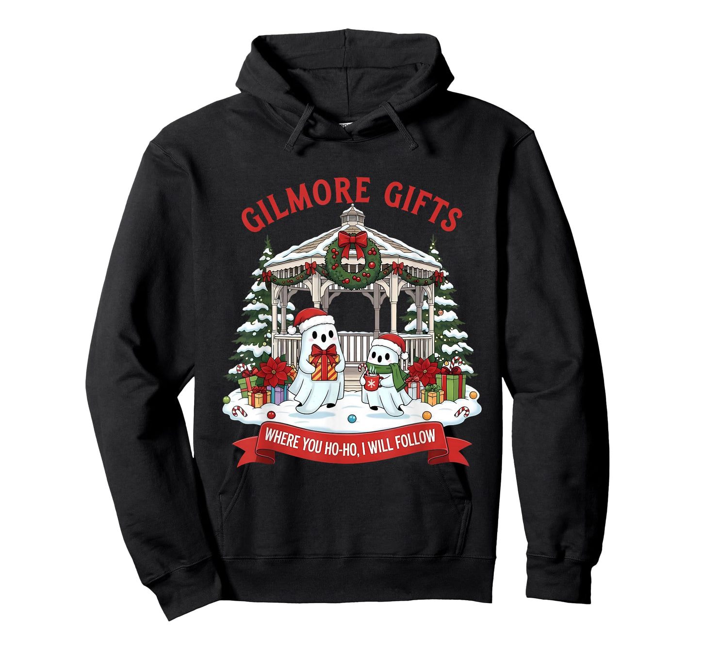 Gilmore Gifts Where You Ho-Ho I Will Follow Christmas Ghost T-Shirt