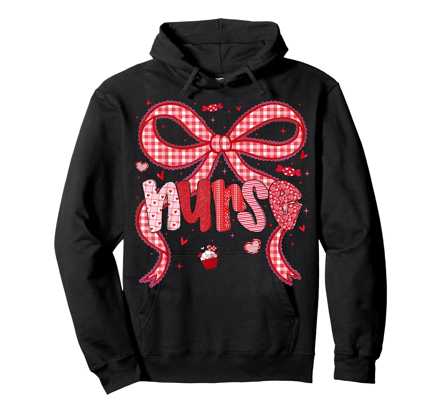 Valentine Nurse Coquette Bow Stethoscope Girl Women T-Shirt