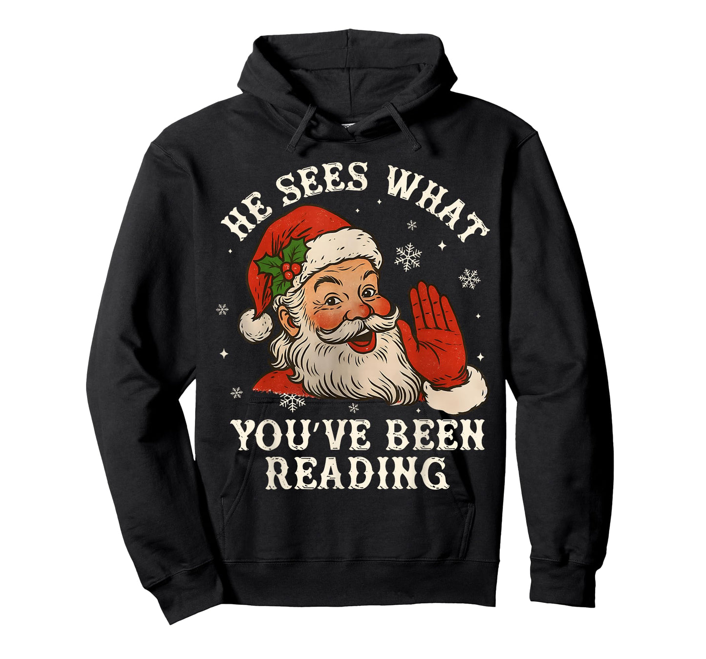 He Sees What You've Been Reading Funny Bookish Christmas T-Shirt